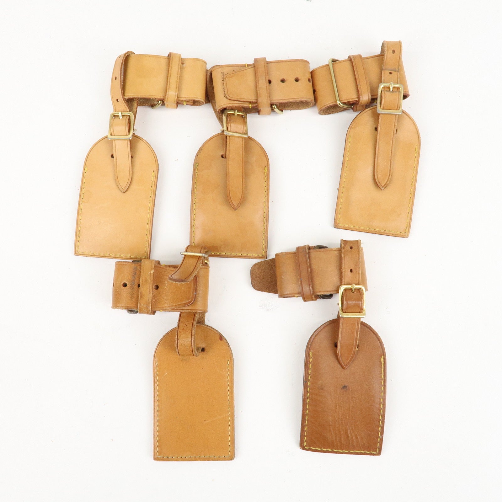 Louis Vuitton Set of 10 Leather Name Tag & Poignet Natural Used