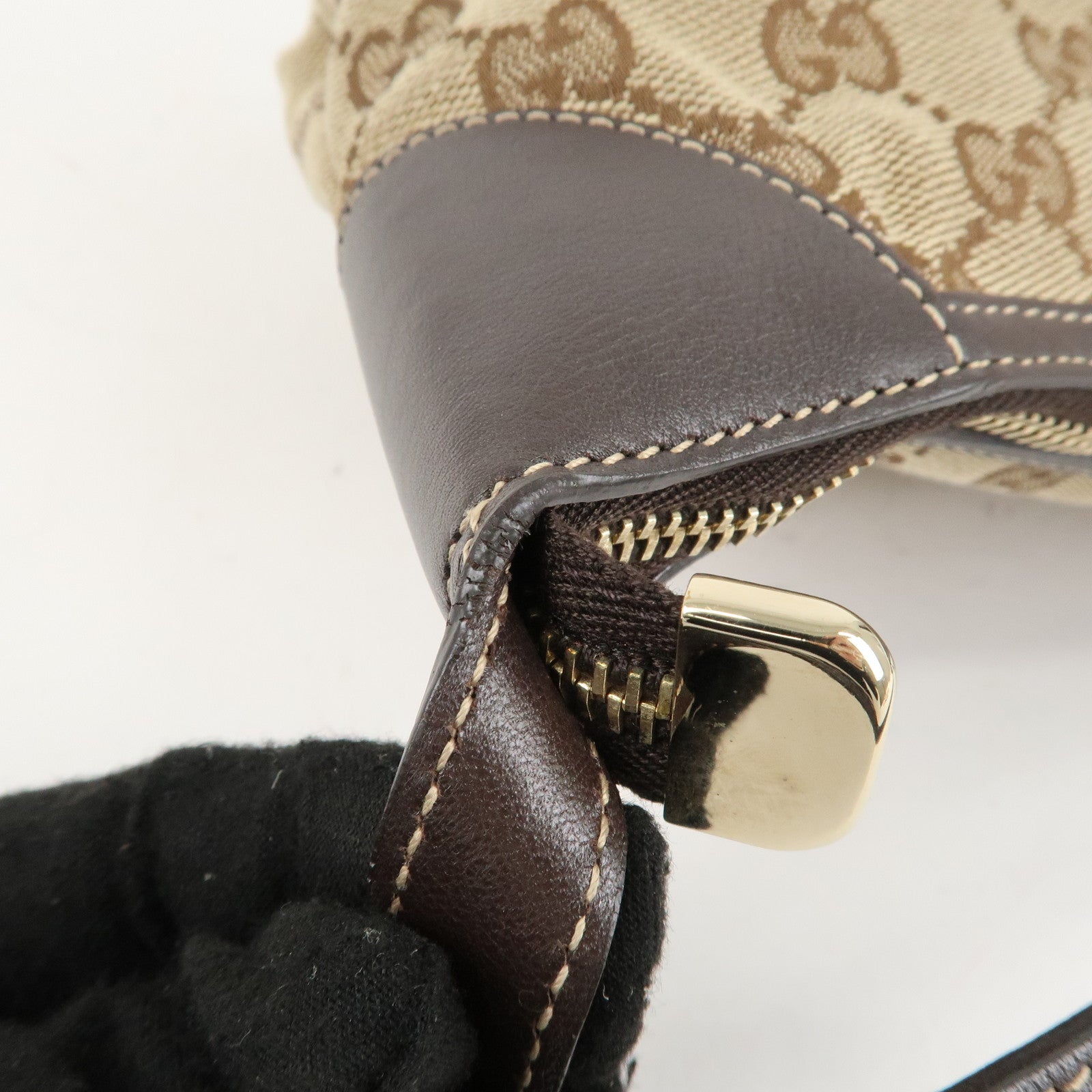 GUCCI Sherry GG Canvas Leather Shoulder Bag Beige Brown 224093 Used