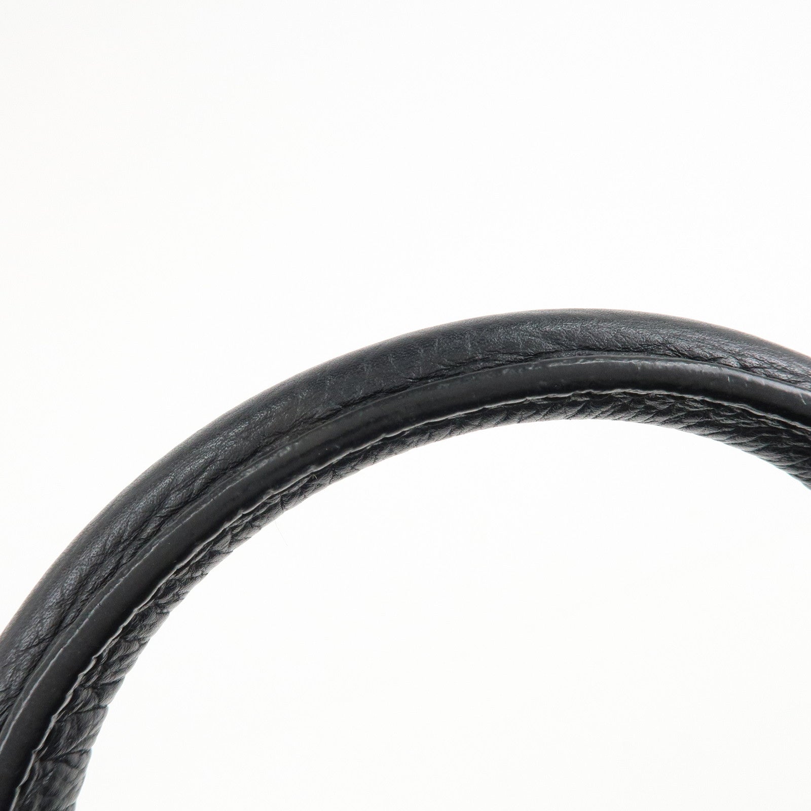 CELINE Leather Boogie Bag Hand Bag Silver Hard Ware Black Used