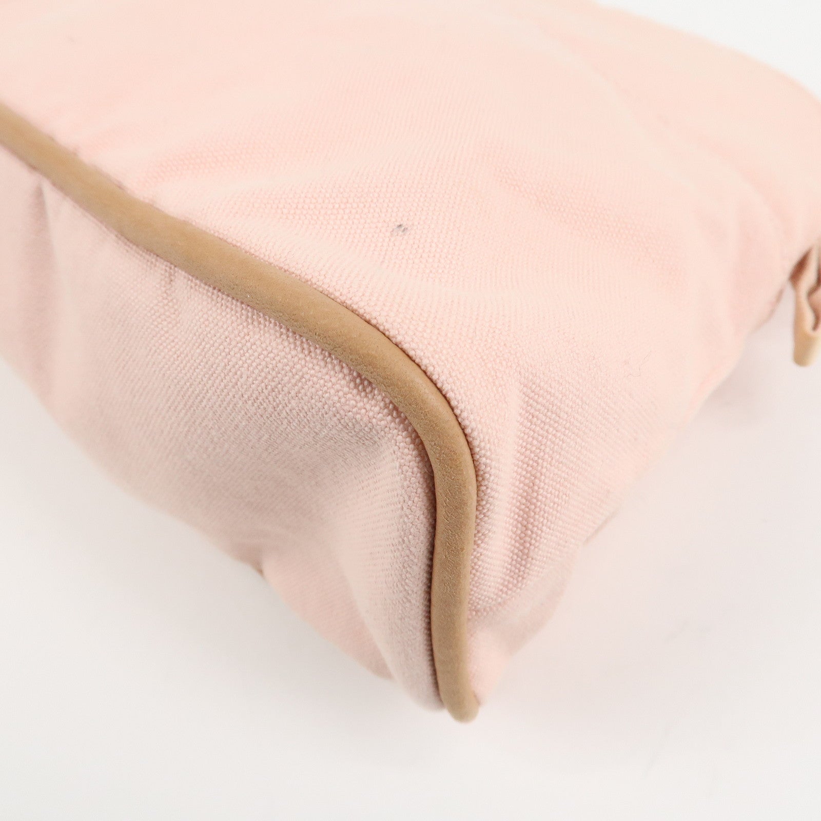 HERMES Canvas Leather Bolide PM Pouch Cosmetic Pouch Pink Used