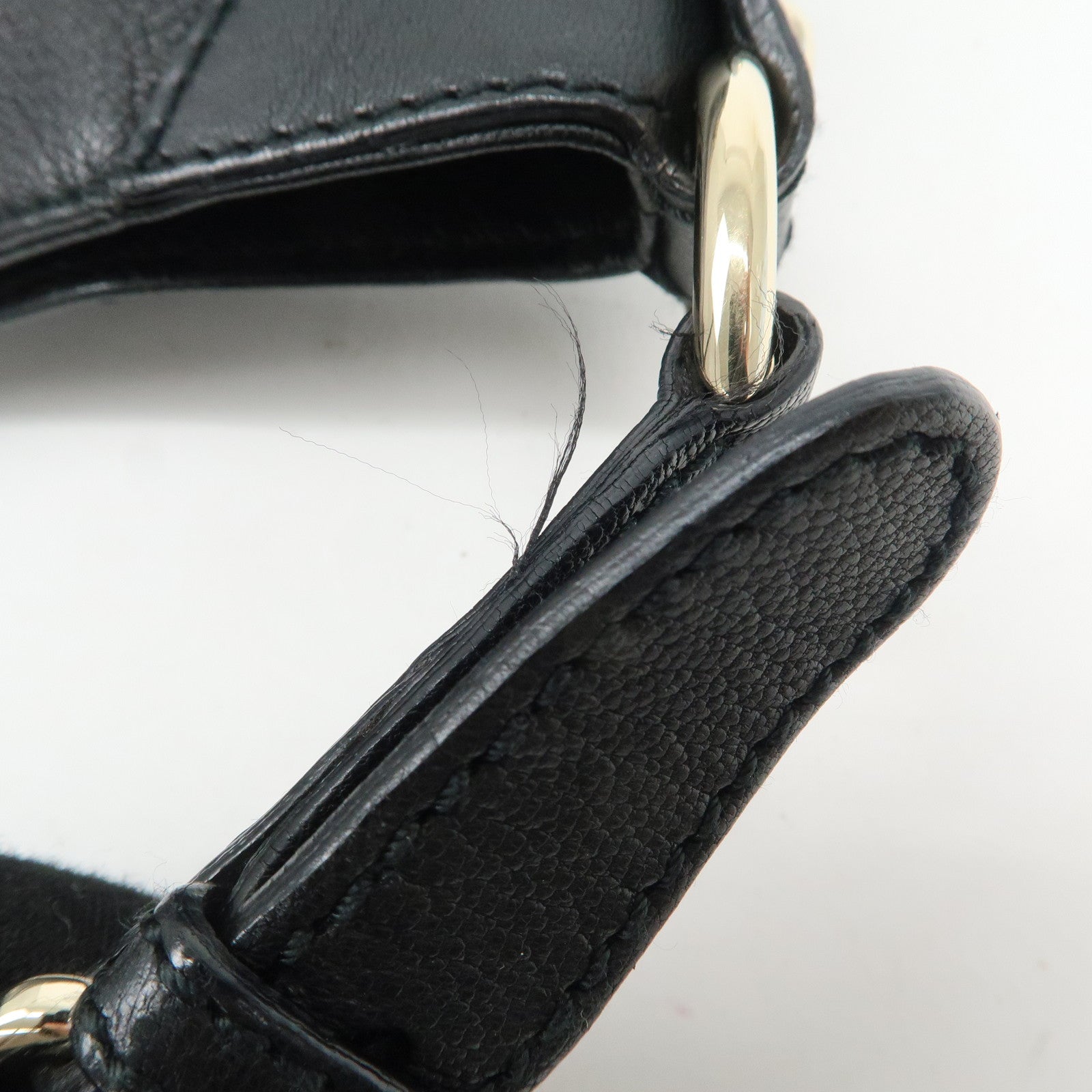 GUCCI Sherry Leather Chain Shoulder Bag Hand Bag Black 153011 Used