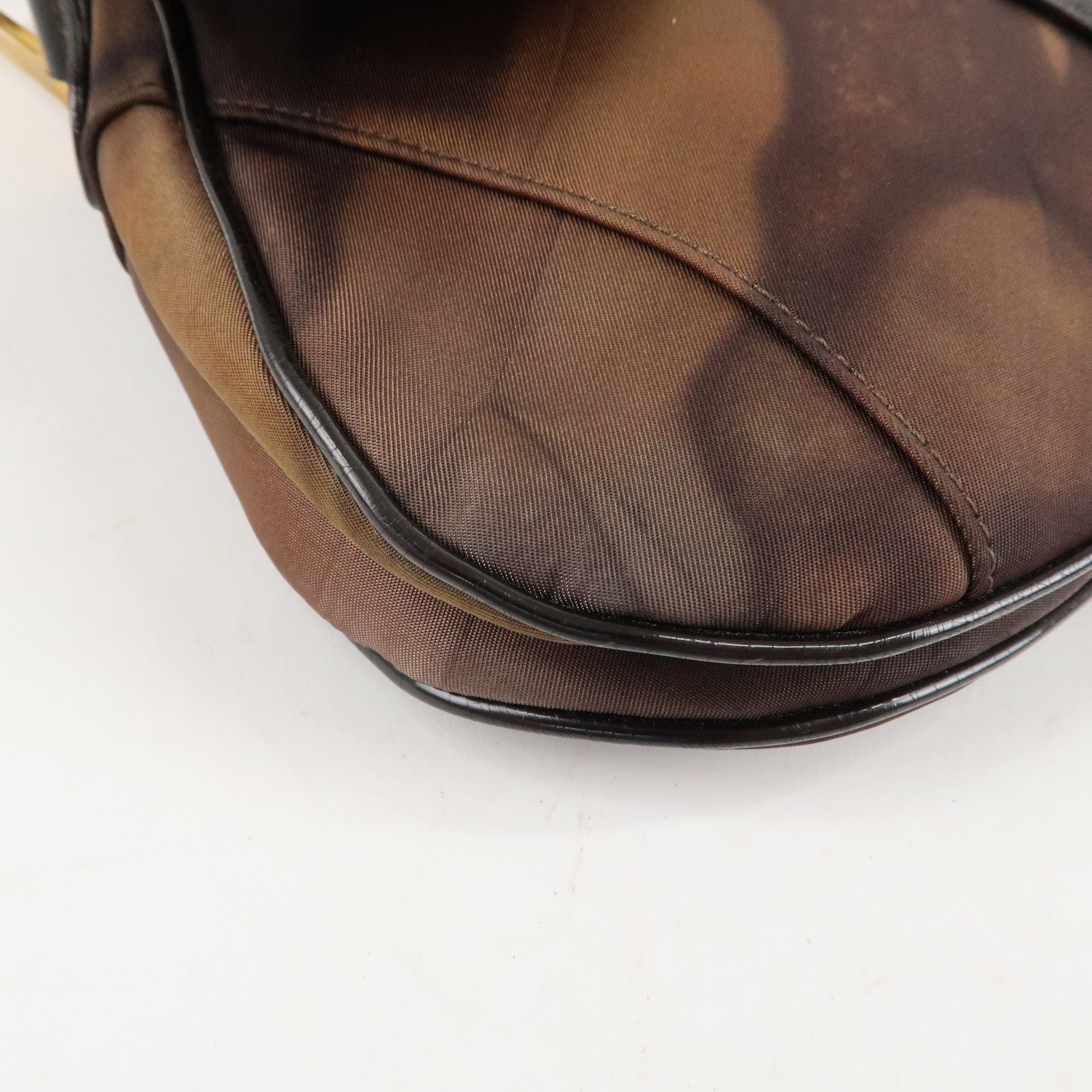 Christian Dior Nylon Canvas Patent Leather Saddle Bag Shoulder Bag Used