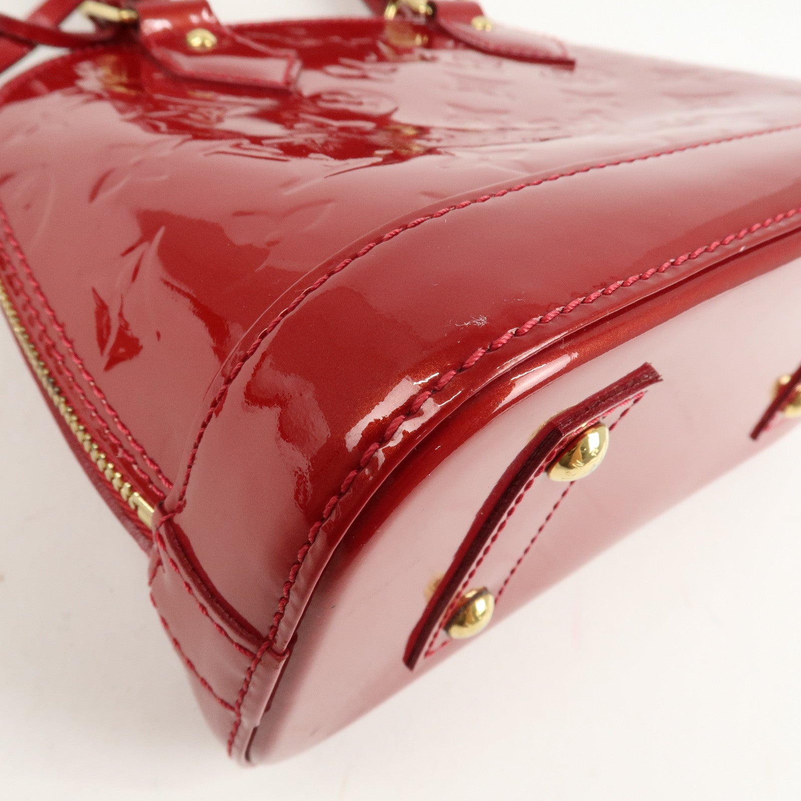 Louis Vuitton Monogram Vernis Alma BB 2Way Bag Red M91606 Used