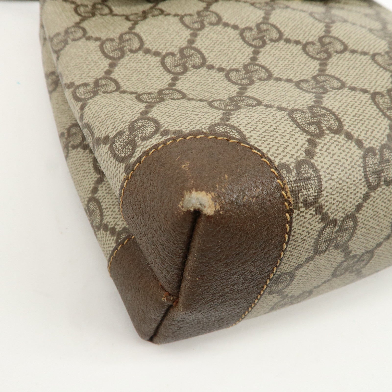 GUCCI Old Gucci GG Plus Leather Shoulder Bag 007.56.0087 Used