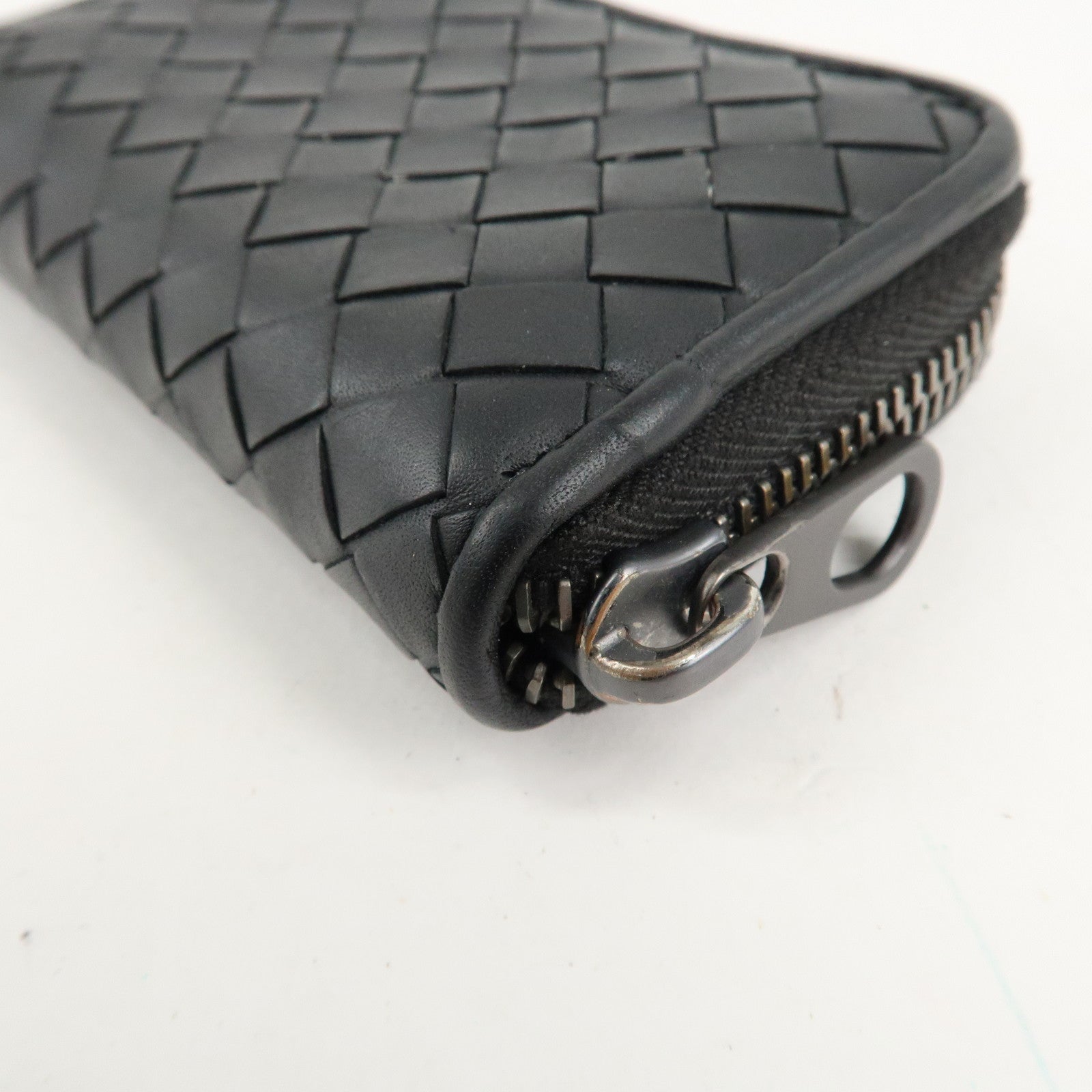 BOTTEGA VENETA Intrecciato Leather Round Zipper Coin Purse 473010 Used