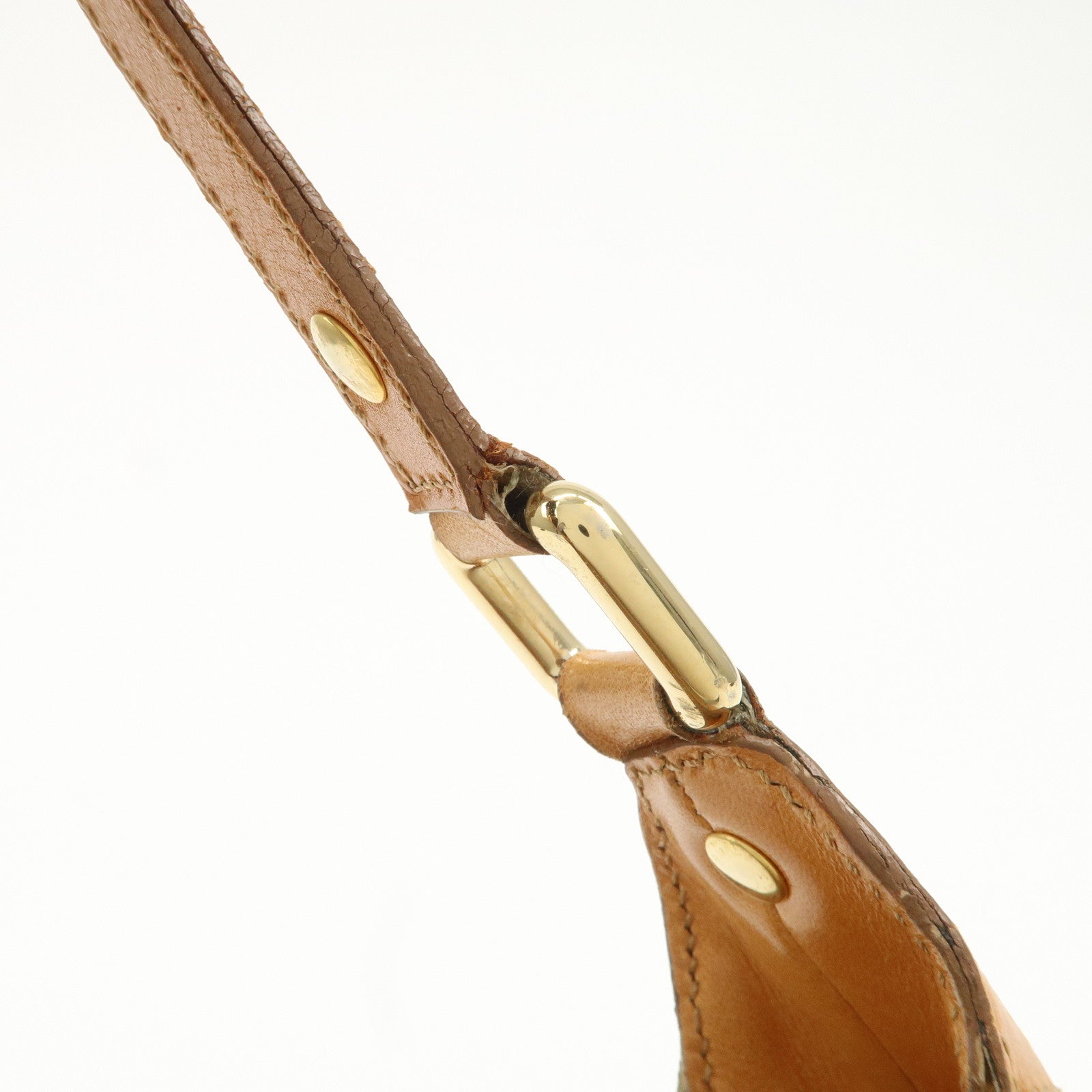 CELINE C Macadam Suede Leather Shoulder Bag Brown Used