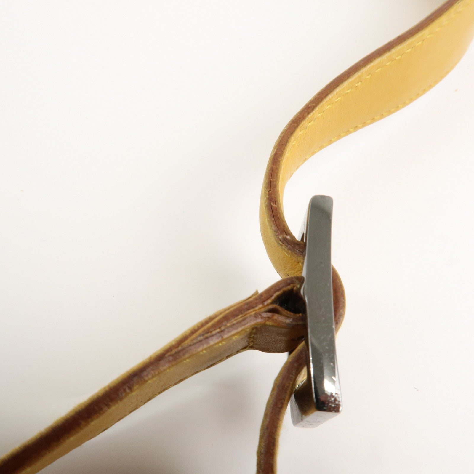 GUCCI Leather Kandensky One-Shoulder Bag Yellow 28628 Used