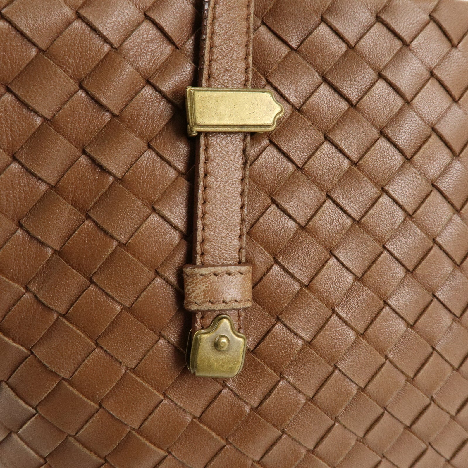 BOTTEGA VENETA Intrecciato Leather Tote Bag Brown 162937 Used