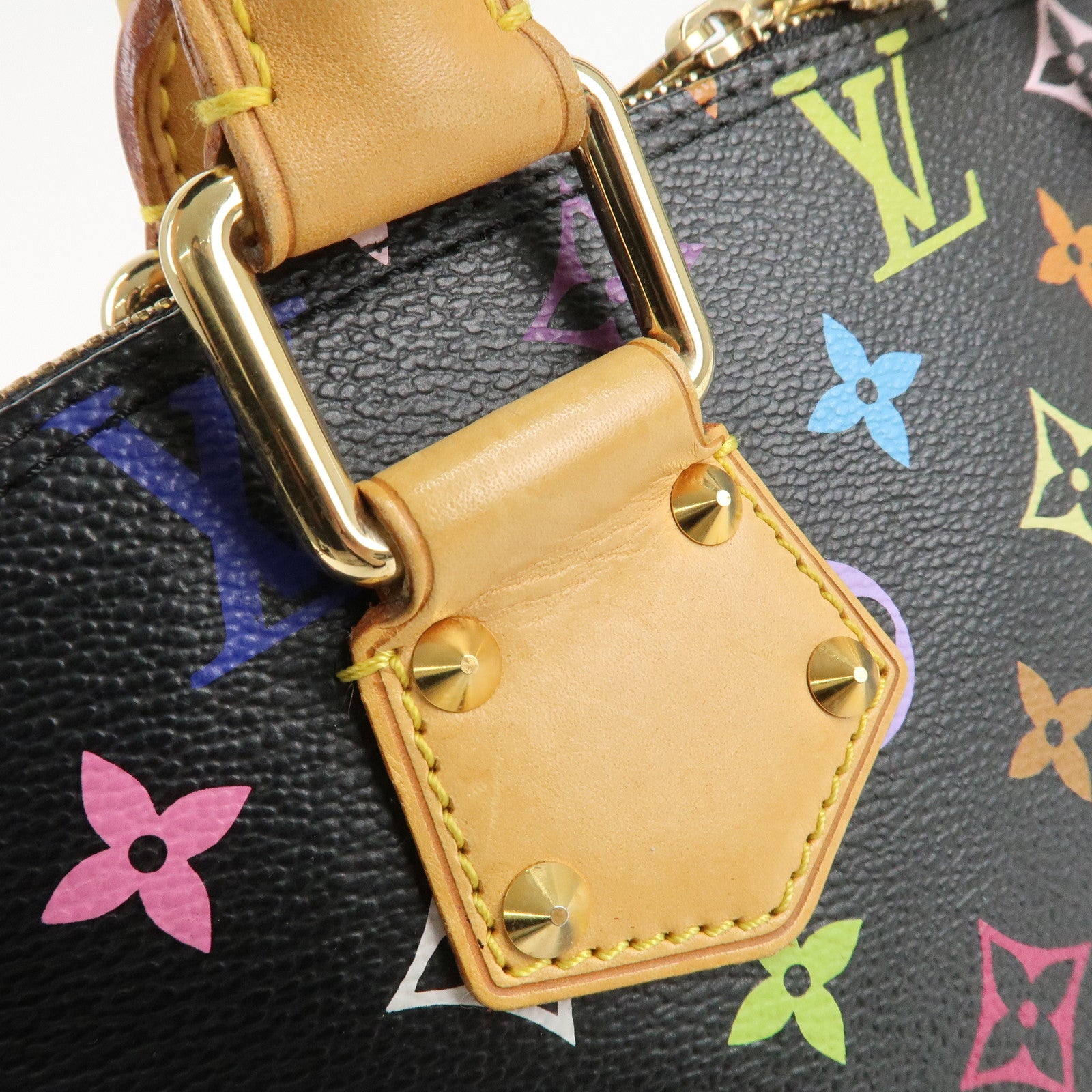 Louis Vuitton Monogram Multicolor Alma Hand Bag Noir M92646 Used