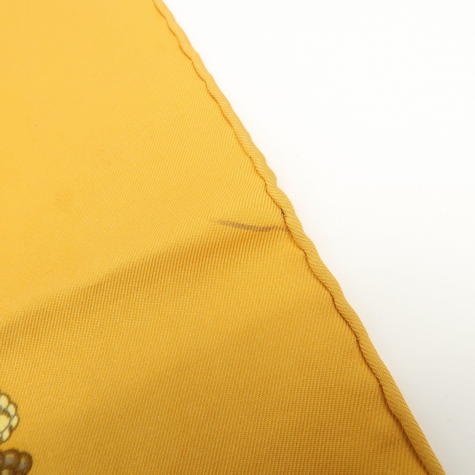 HERMES Carre 90 Silk 100% Scarf l'ARBRE de SOiE Orange Green Used