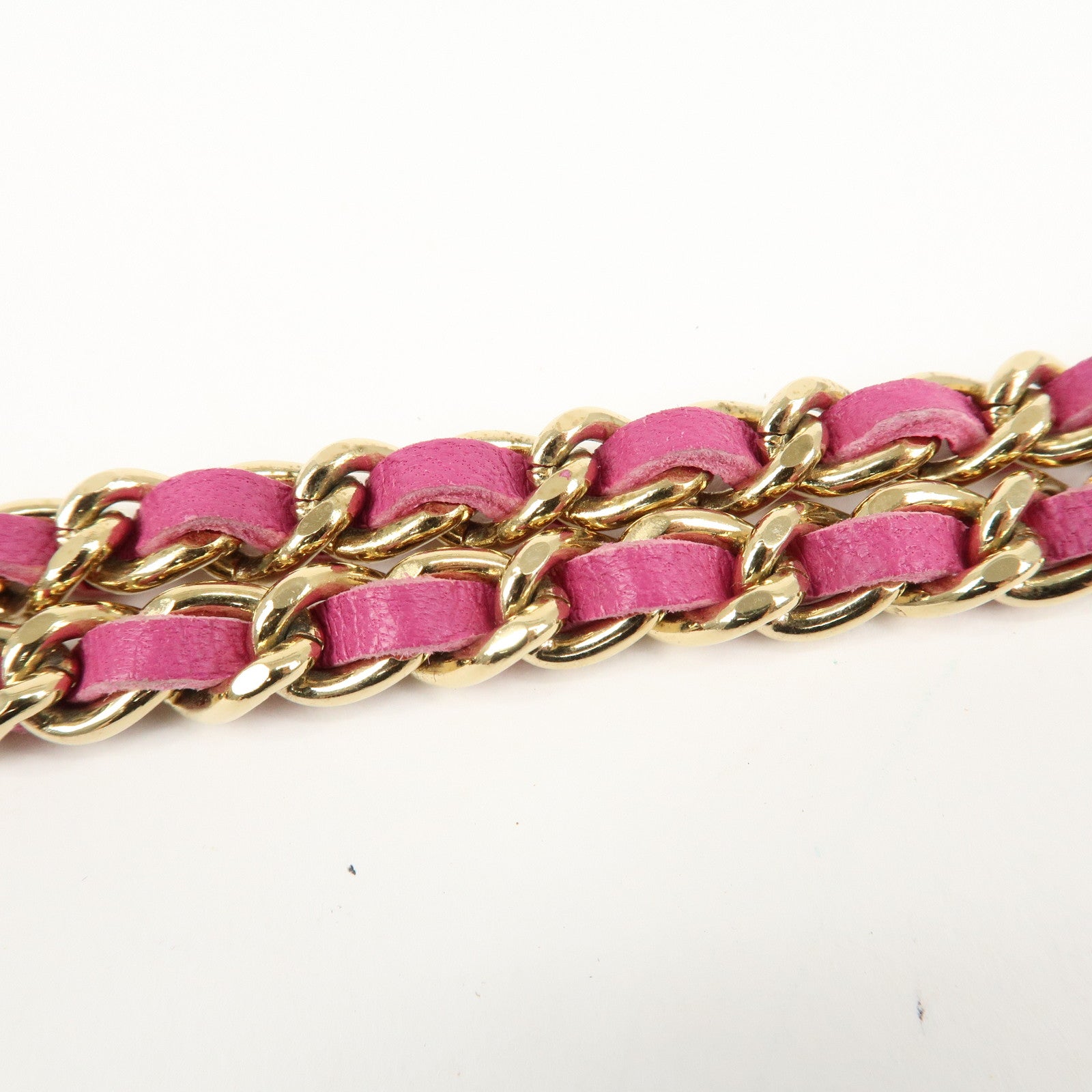 CHANEL Unborn Calf Lamb Skin Chain Shoulder Cigarette Case Used