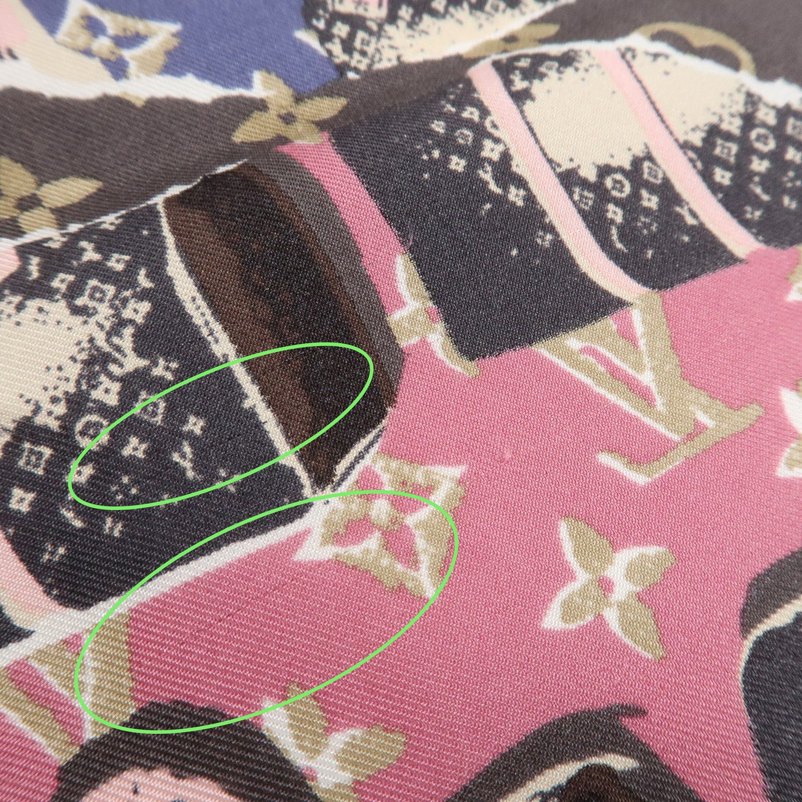 Louis Vuitton Monogram 100% Silk Scarf Monogram Wall Paper Print Used