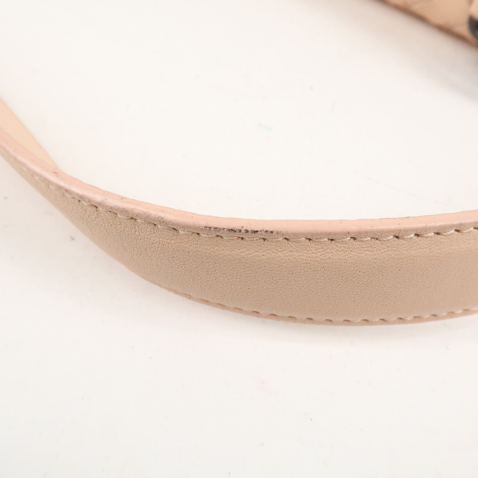 BOTTEGA VENETA Intrecciato Leather Chain Shoulder Bag Pink Beige Used