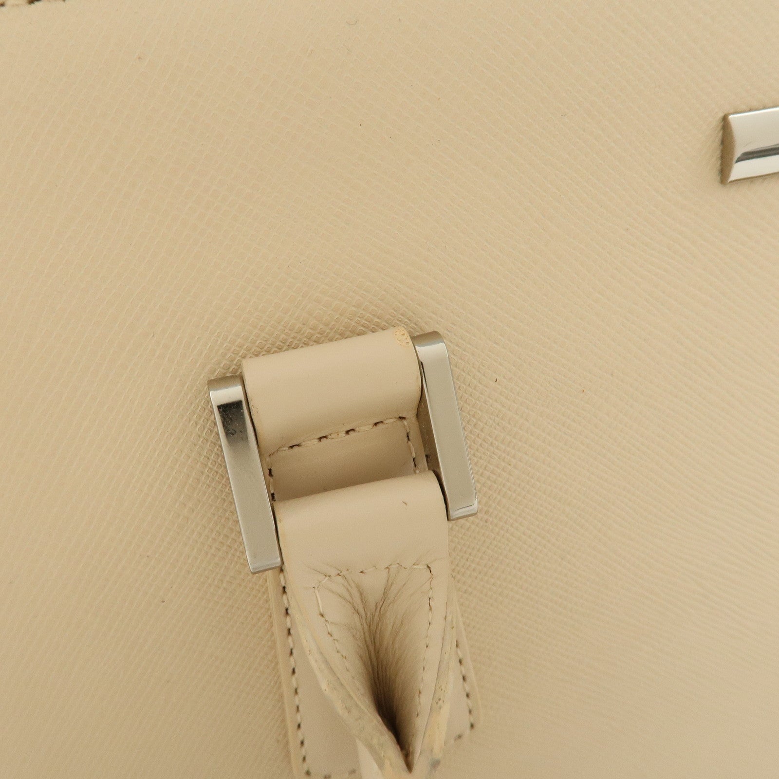 BURBERRY Leather Hand Bag Beige Used