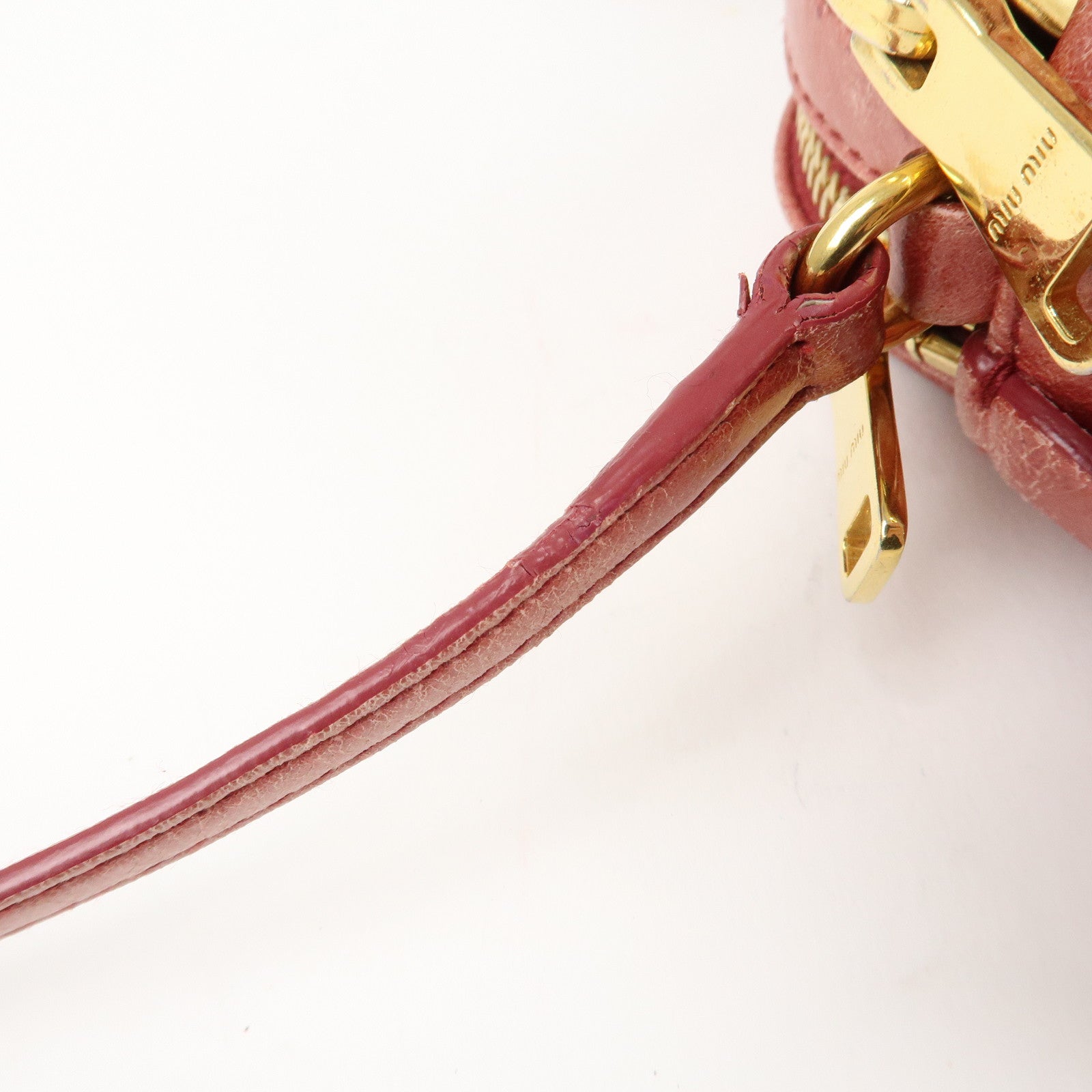 MIU MIU Leather Shoulder Bag Crossbodyb Bag Pink 5BH543 Used