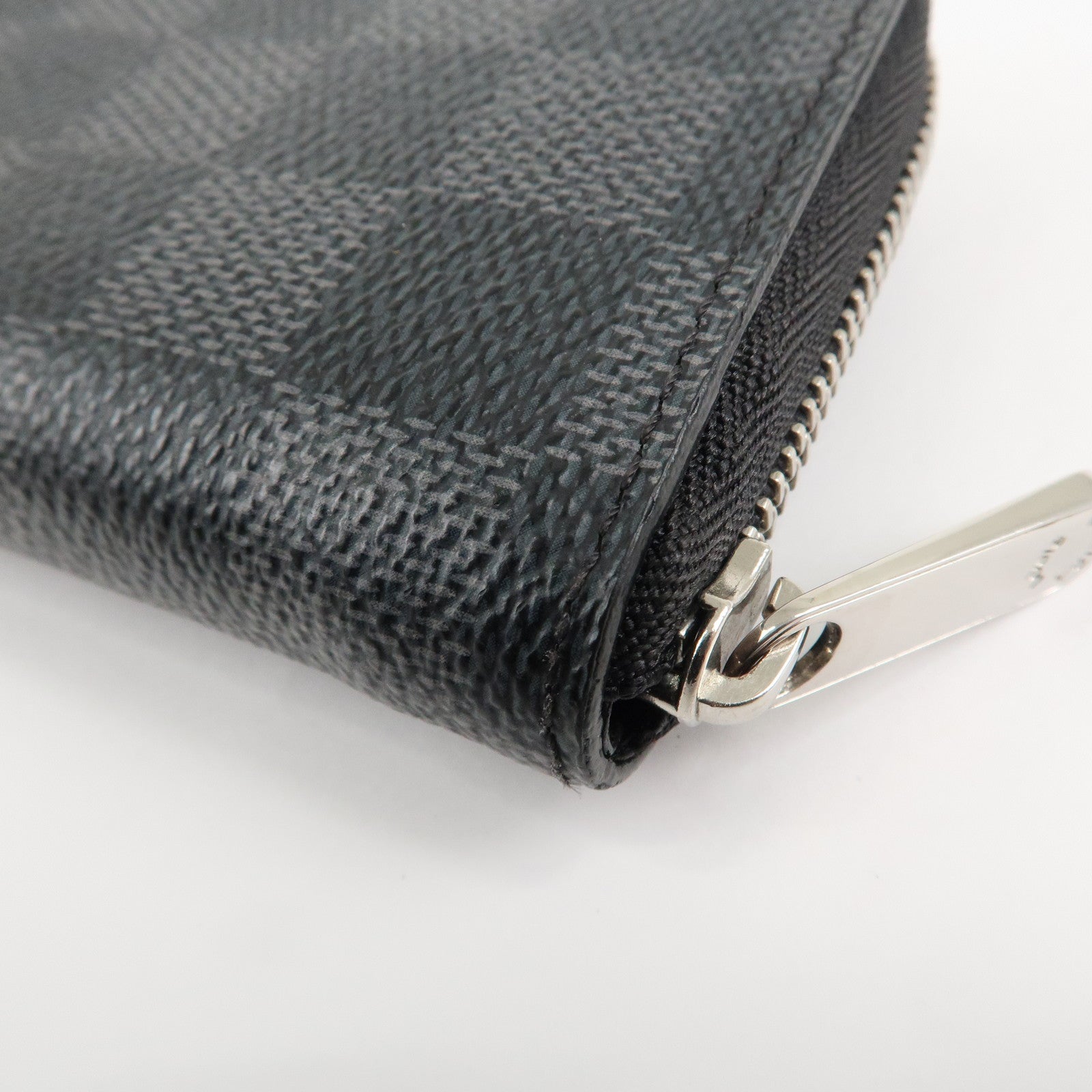 Louis Vuitton Damier Graphite Zippy Coin Purse Coin Case N63076 Used