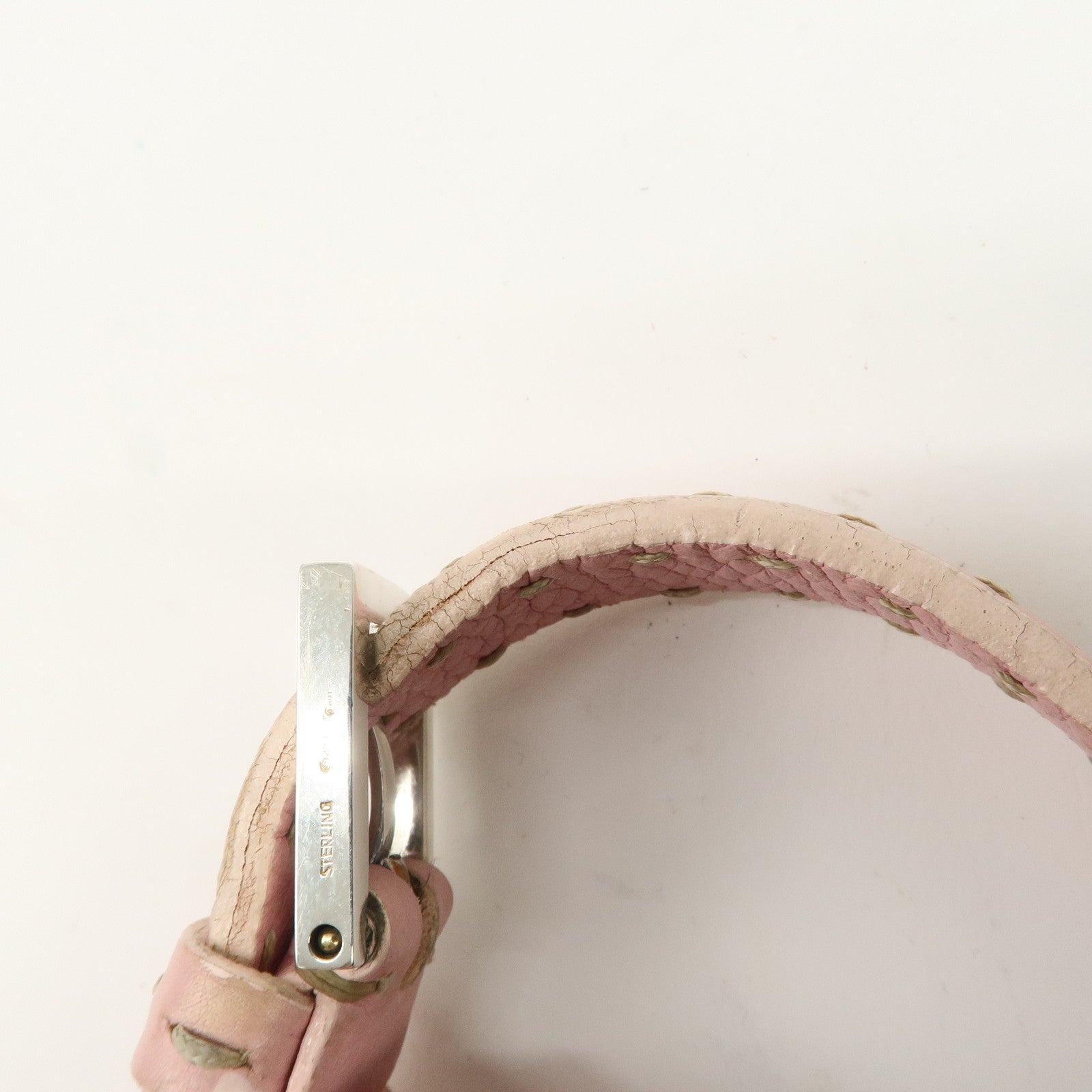 FENDI Selleria Mamma Baguette Leather Shoulder Bag Pink 8BR101 Used