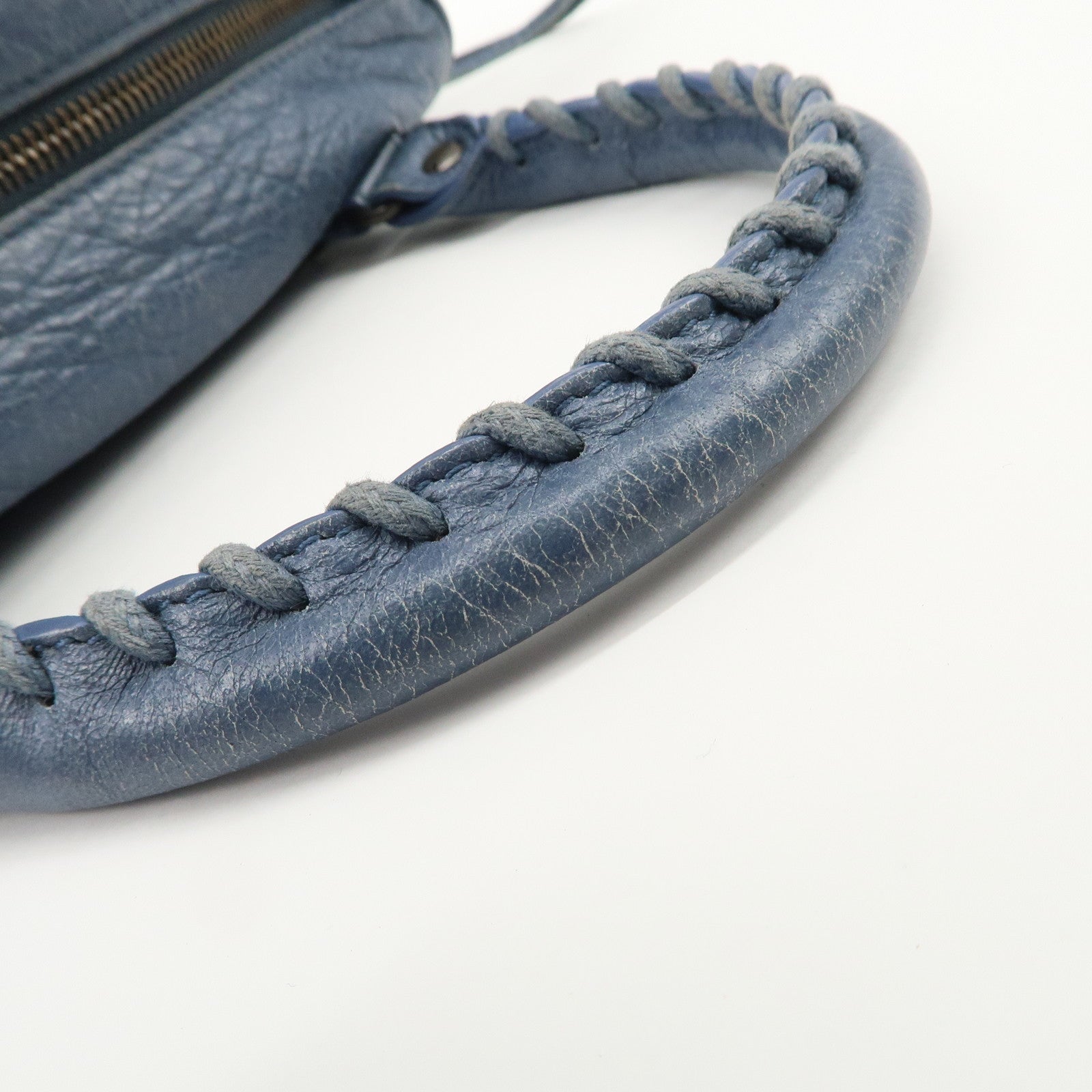 BALENCIAGA Classic Mini Twiggy Leather 2Way Bag Blue 327103 Used