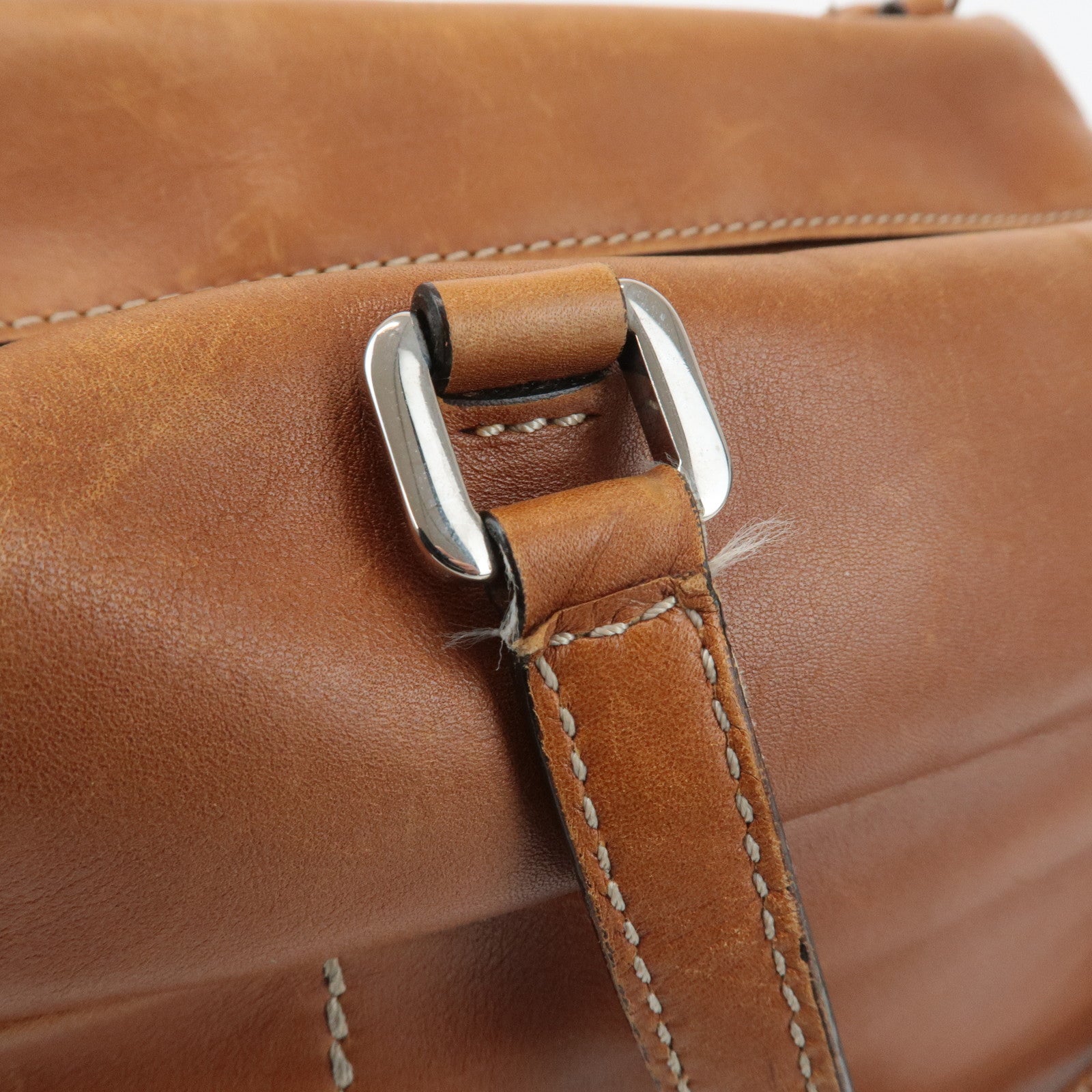 TOD'S Leather 2Way Bag Hand Bag Brown Used