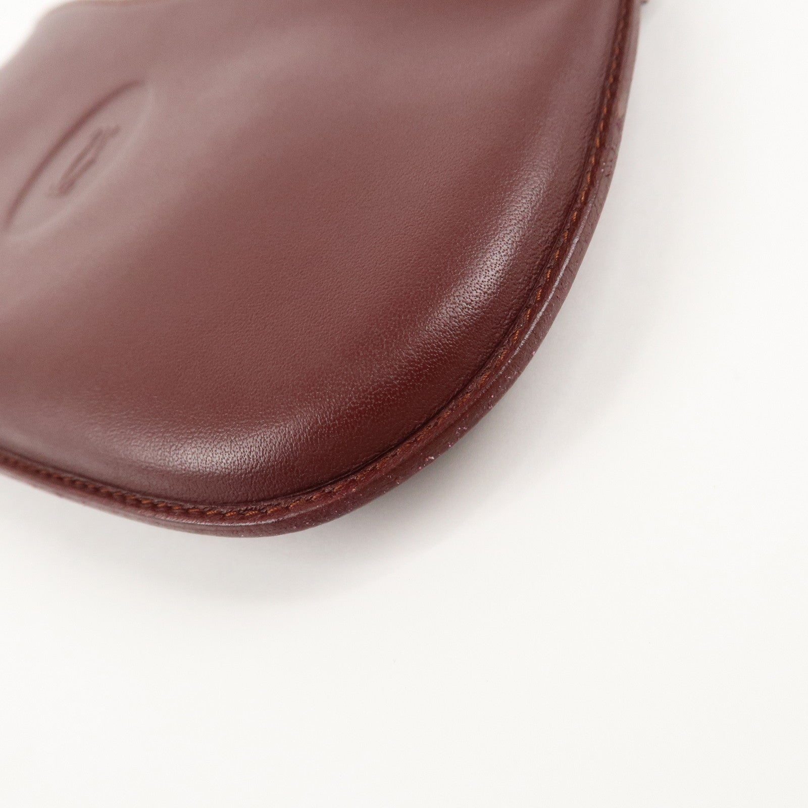 Cartier Must Line Must Do Leather Chain Strap Pouch Bordeaux Used