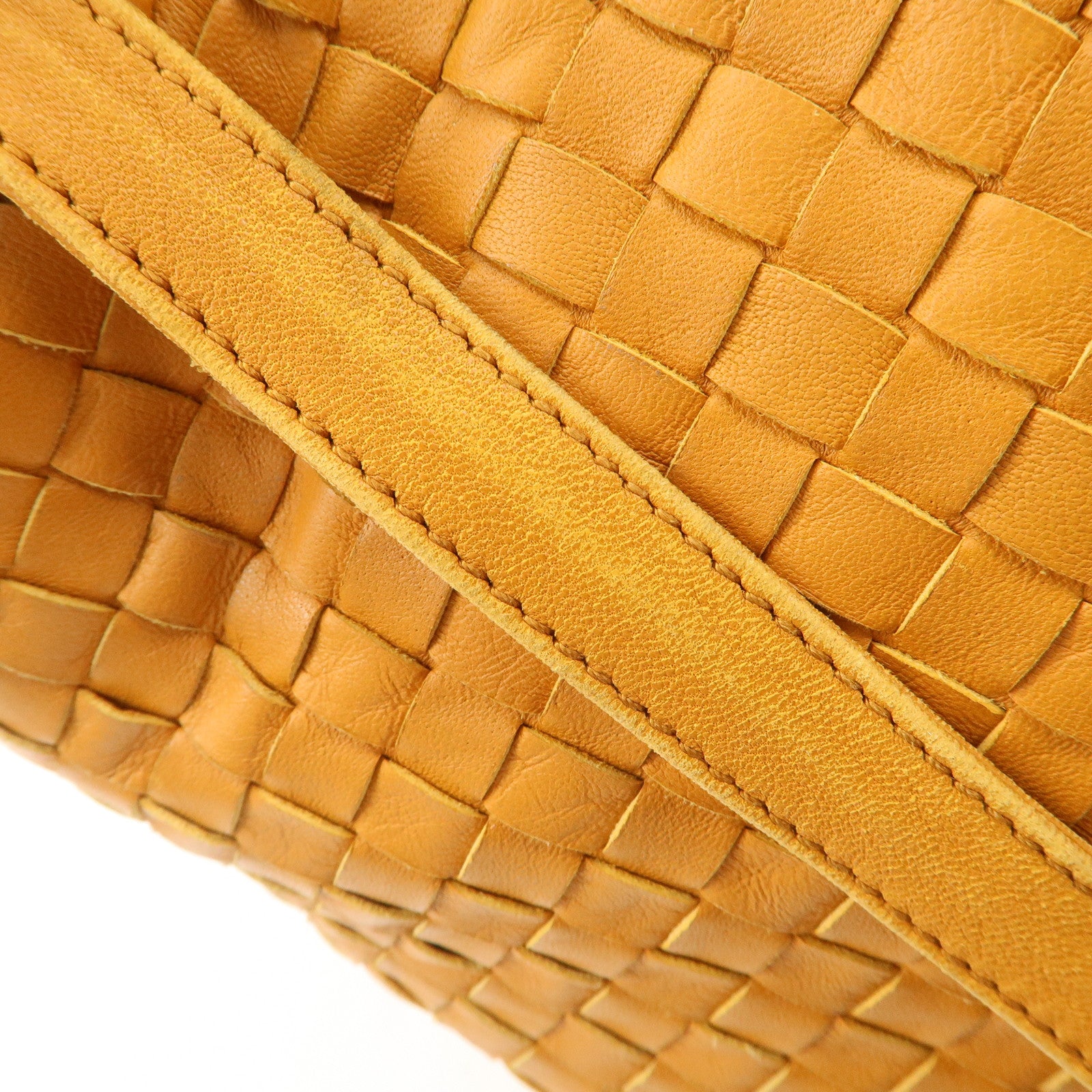 Bottega Veneta Intrecciato leather Tote Bag Orange 179320 Used