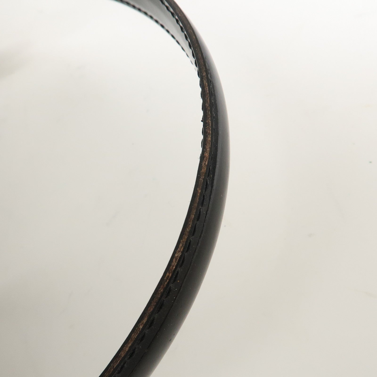 Christian Dior Maris Pearl Patent Leather Tote Bag Black Used