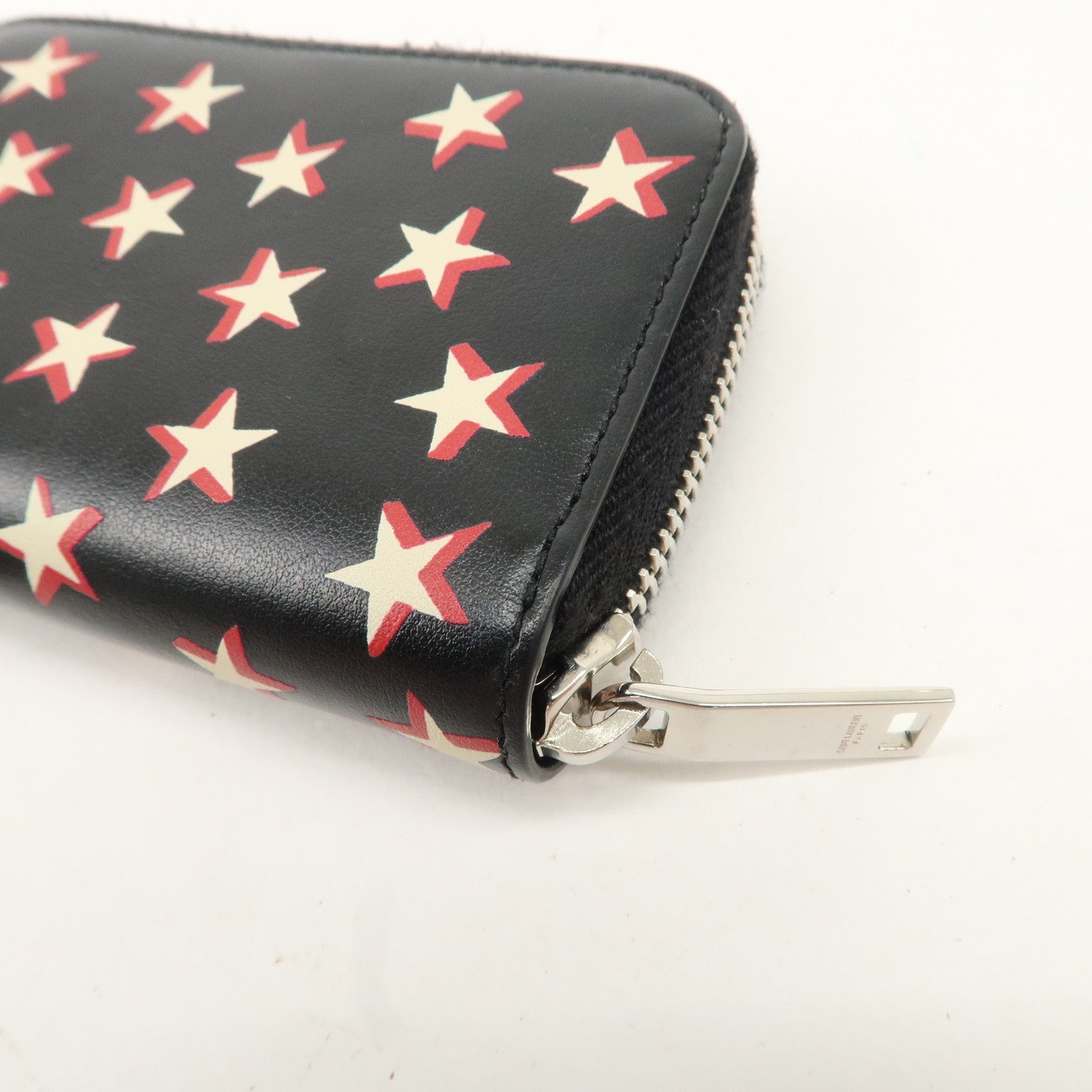 Saint Laurent Paris Leather Coin Case Case Star Print Black Used