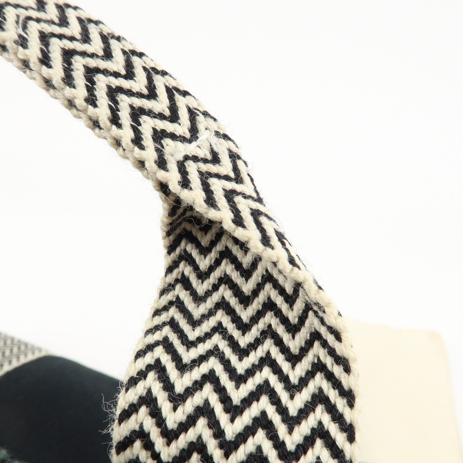 HERMES Canvas Cannes PM Tote Hand Bag Black Used