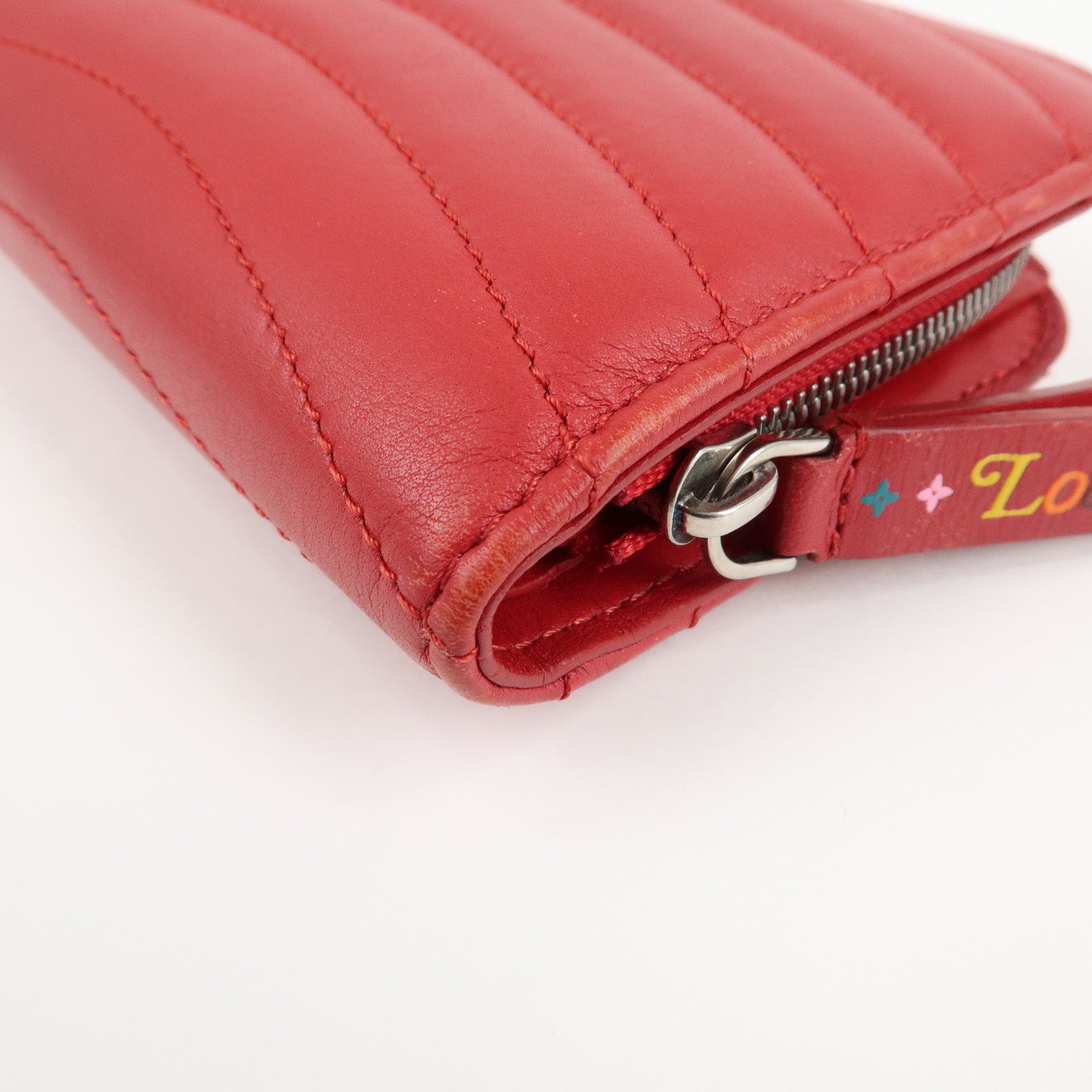 Louis Vuitton Zipped Compact Wallet Rouge M63790 Used