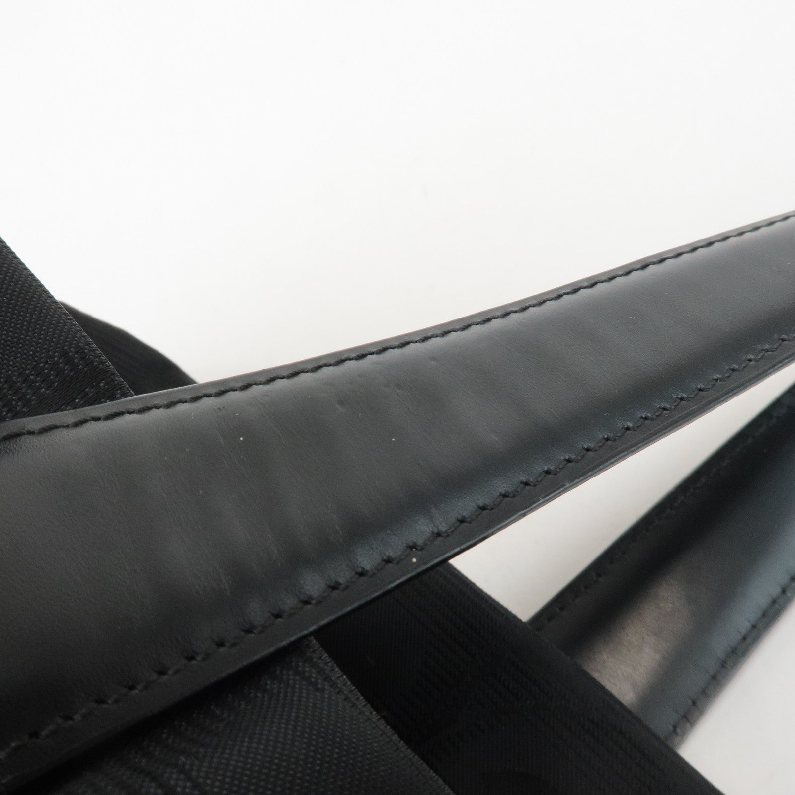 CHANEL New Travel Line Nylon Jacquard Leather Tote Bag A15991 Used