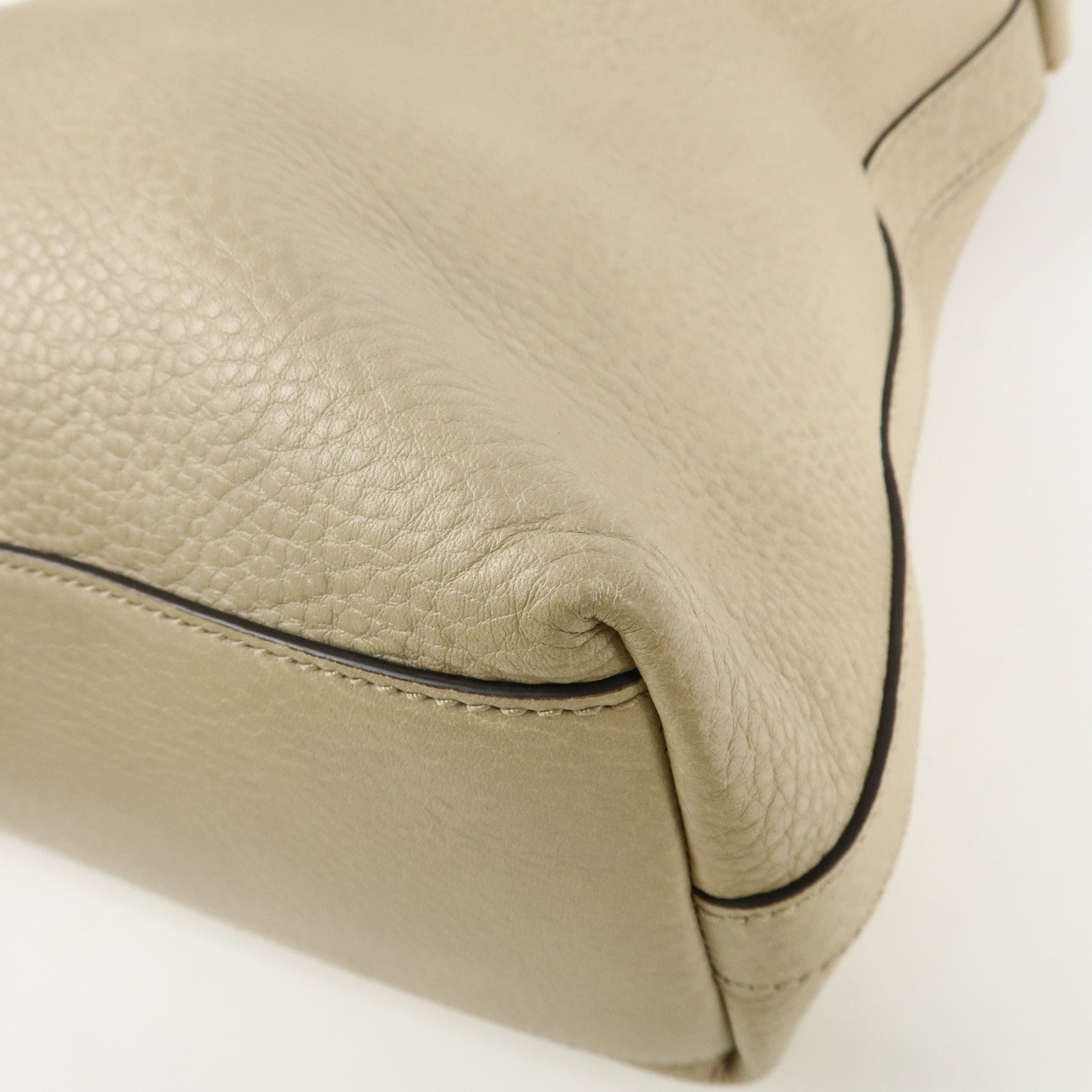 GUCCI Miss GG Leather Shoulder Bag Hand Bag Ivory 326514 Used