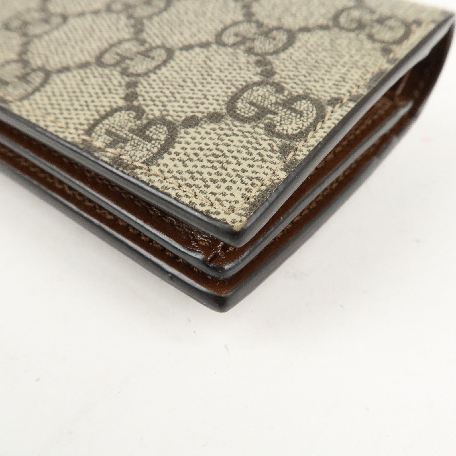 GUCCI GG Supreme Leather Heart Motif Bi-fold Wallet 648848 Used