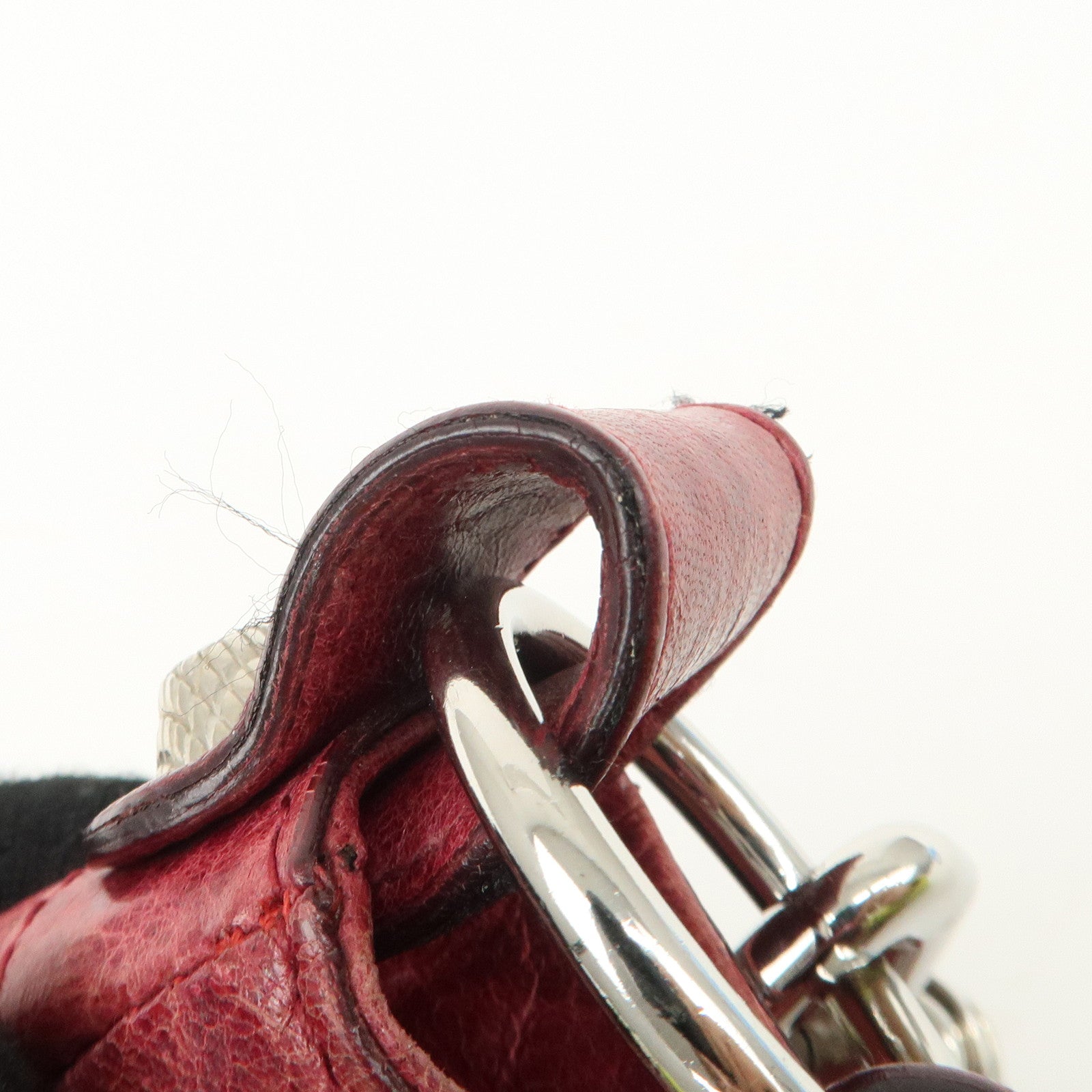 BALENCIAGA The Giant Hip Leather Shoulder Bag Hand Bag Wine Used