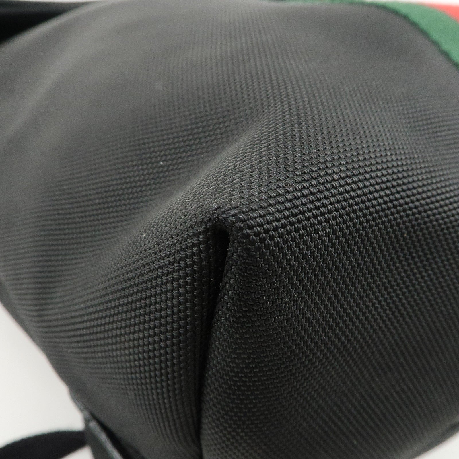 GUCCI Sherry Canvas Leather Ruck Sack Back Pack Black 337075 Used