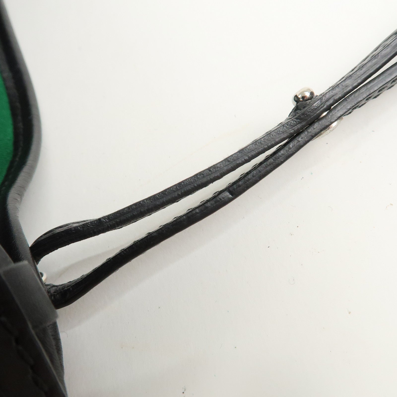 BALENCIAGA Wool Leather Navy Cabas XS Hand Bag Tote Bag 390346 Used