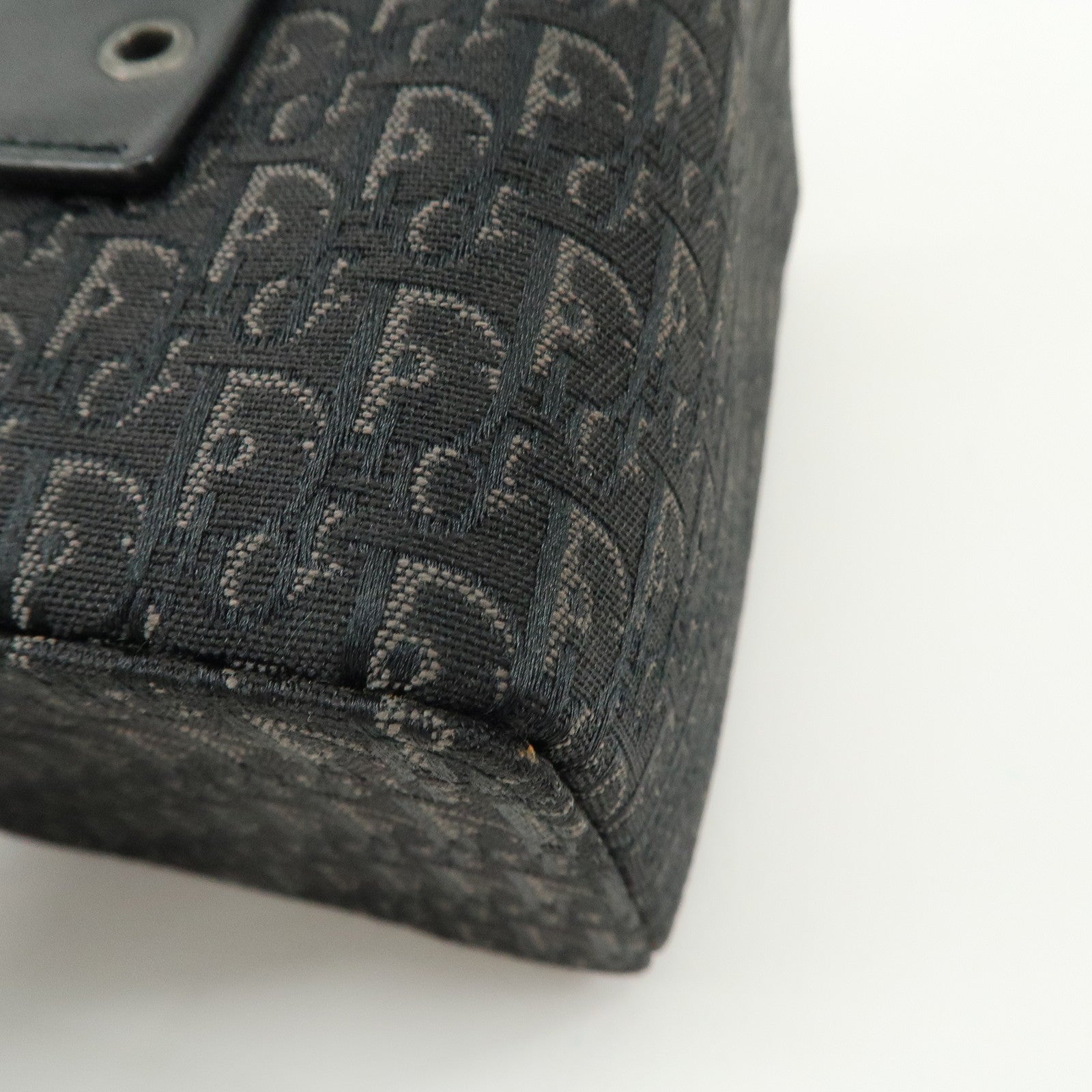 Christian Dior Street Chic Trotter Canvas Leather Vanity Bag Black Used