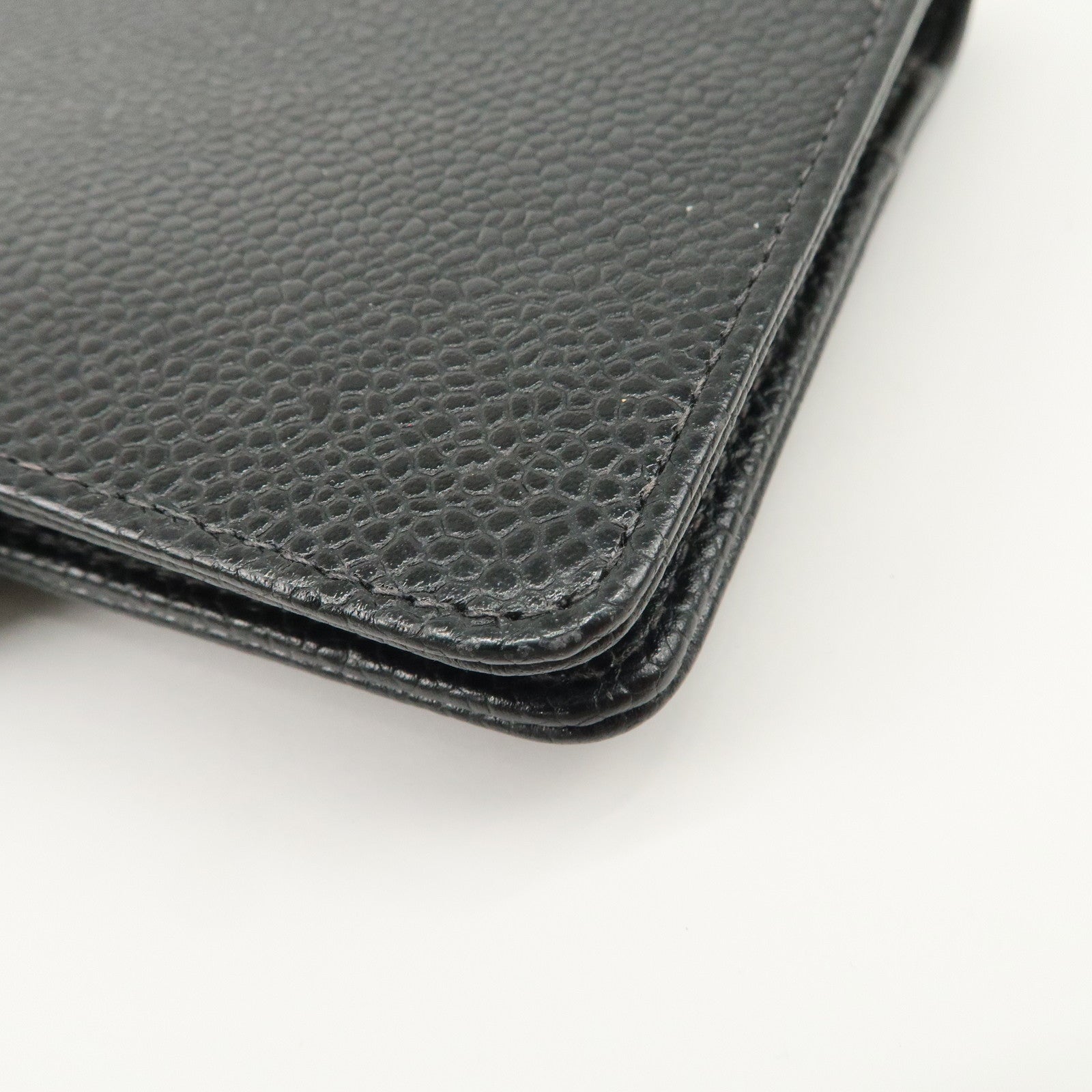 CHANEL Caviar Skin COCO Mark Planner Cover Black Used