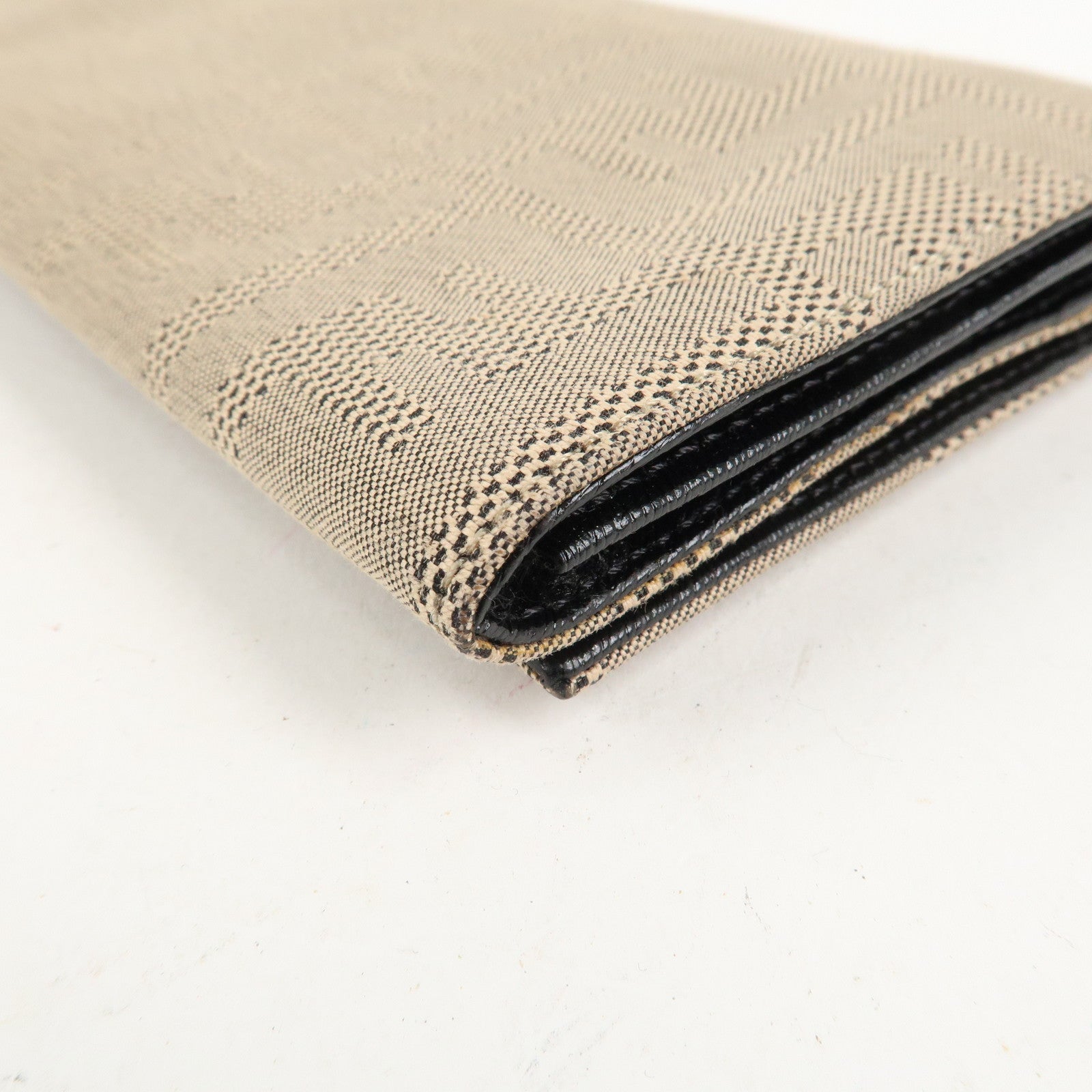 FENDI Zucca Print Canvas Leather Long Wallet Brown 8M0000 Used