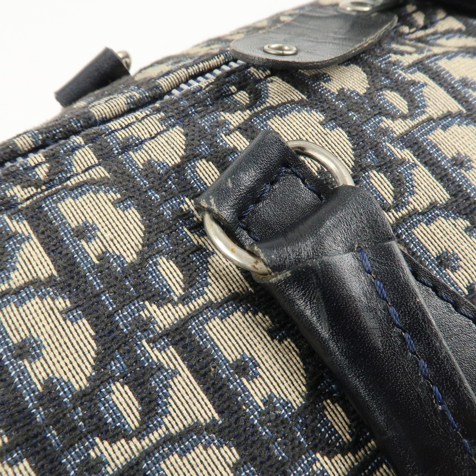 Christian Dior Trotter Canvas Leather Boston Bag Hand Bag Used