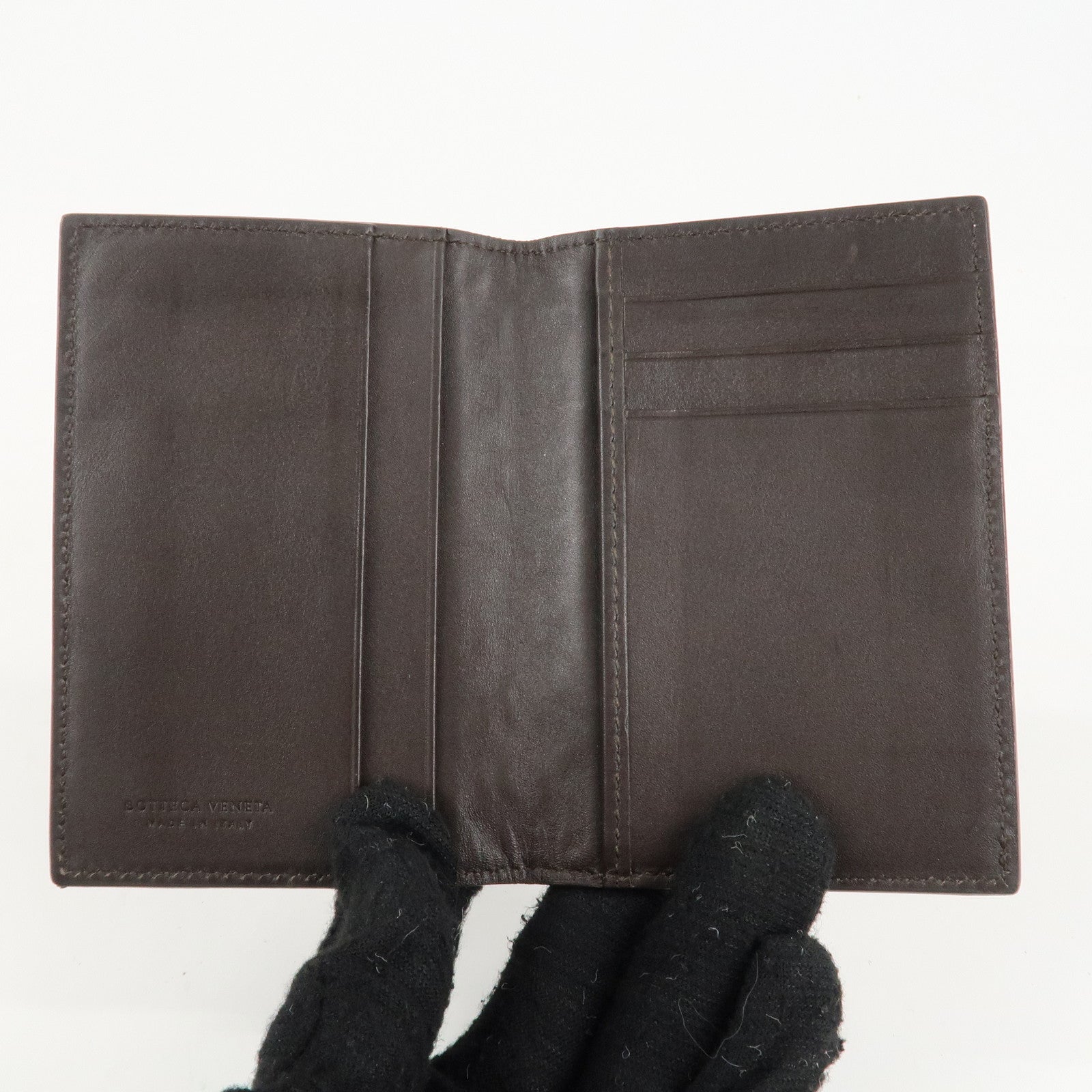 BOTTEGA VENETA Intrecciato Leather Card Case Brown 120701 V4651 Used