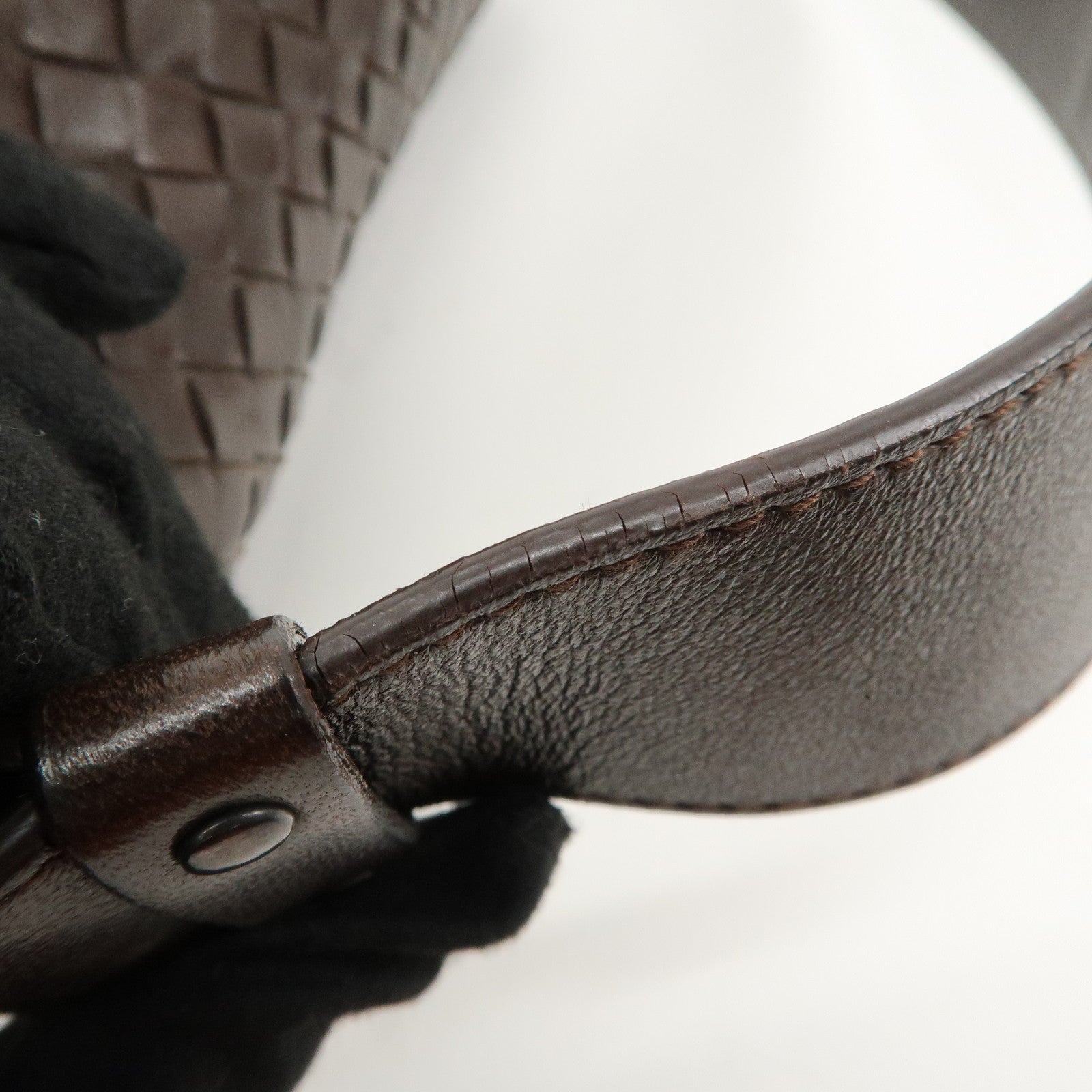 BOTTEGA VENETA Intrecciato Leather One-shoulder Bag Brown 142467 Used