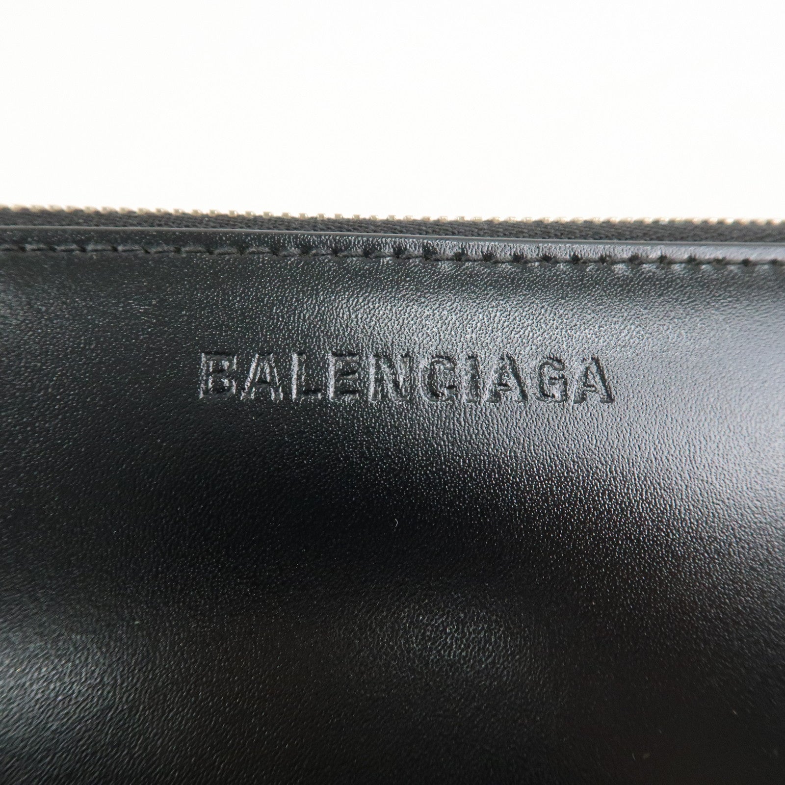 BALENCIAGA Leather Essentials Continental Wallet Black 664041 Used