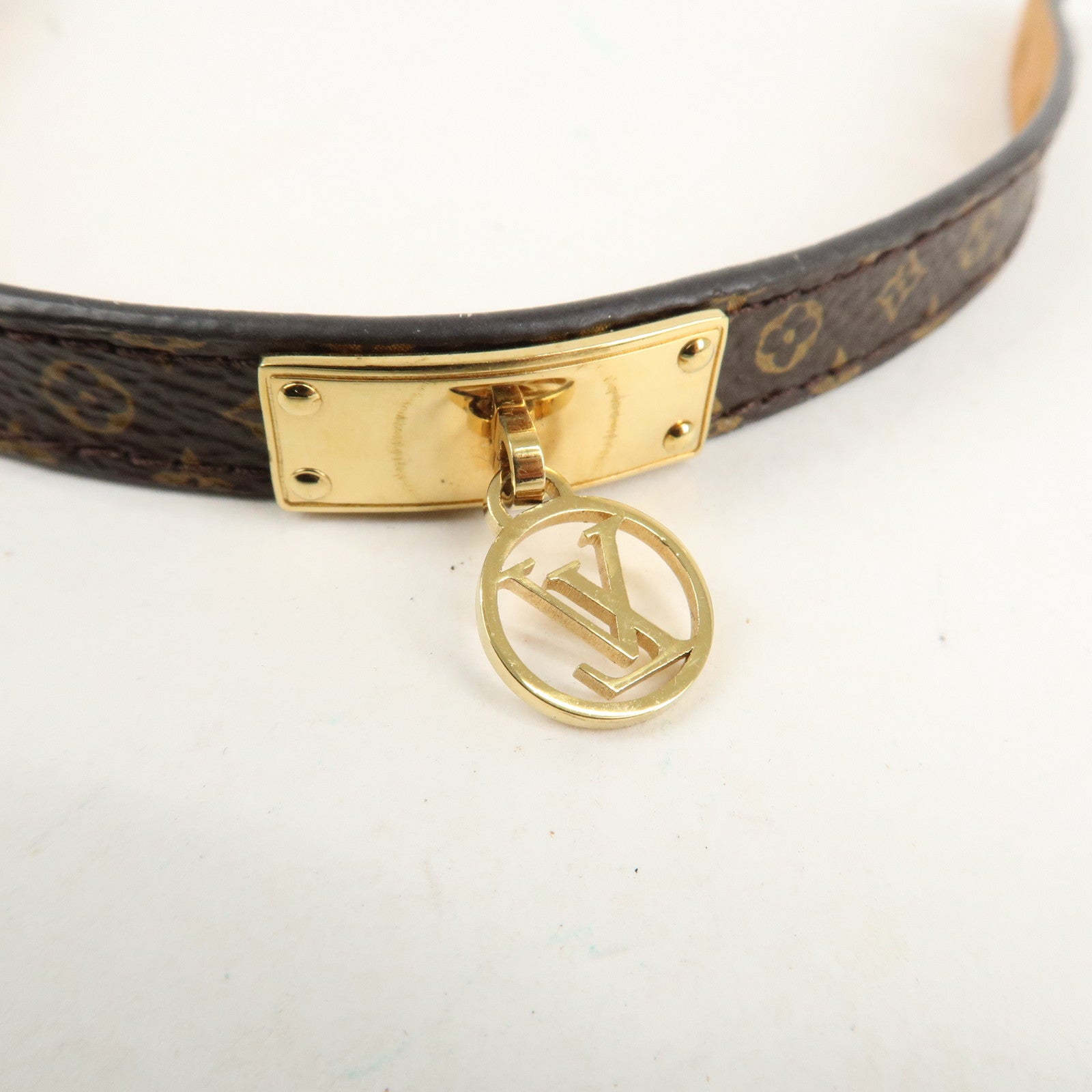 Louis Vuitton Monogram Bracelet Logo Mania 17 Brown M4150 Used