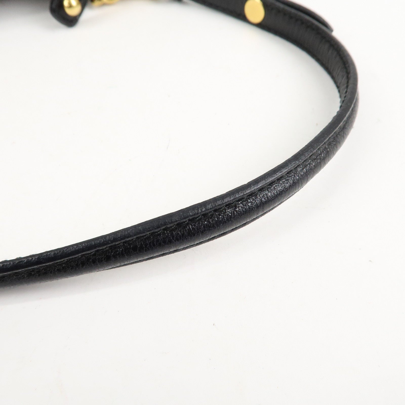 MIU MIU Leather Shoulder Bag Hand Bag Black Used