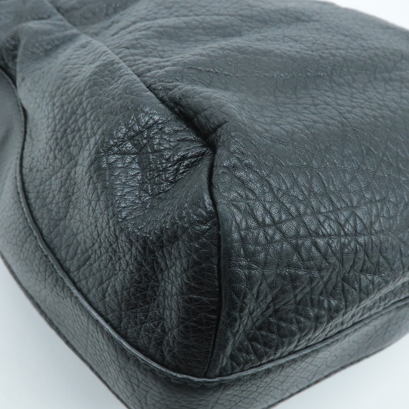 GUCCI Bamboo Leather Shoulder Bag Black 257090 Used