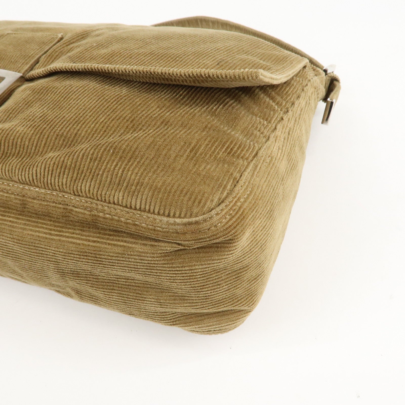 FENDI Corduroy Shoulder Bag Hand Bag Brown Used