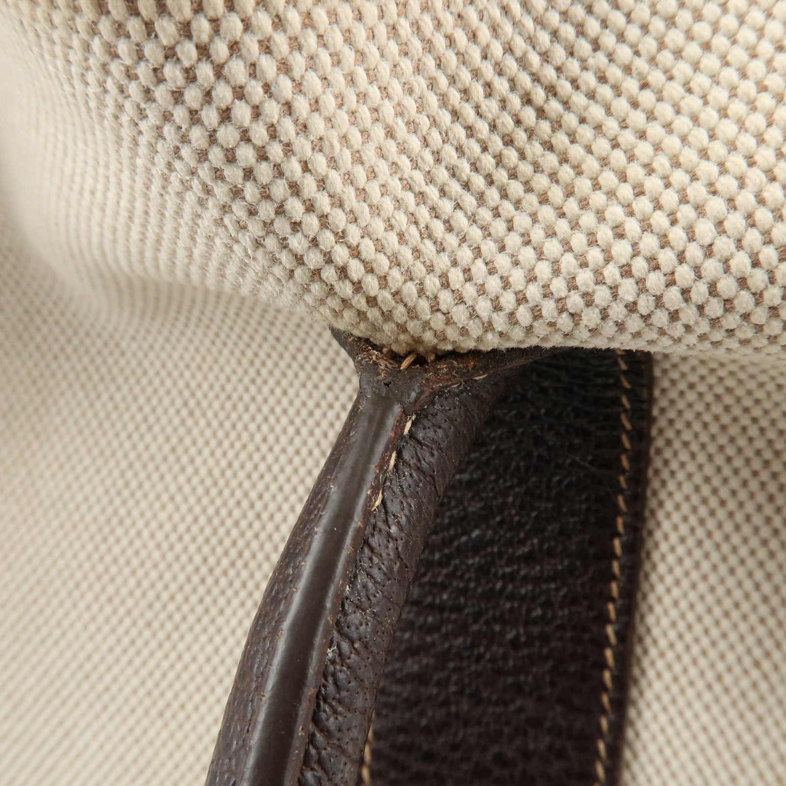 HERMES Toile Ash Leather Garden Party I Stamped (around 2005) Used