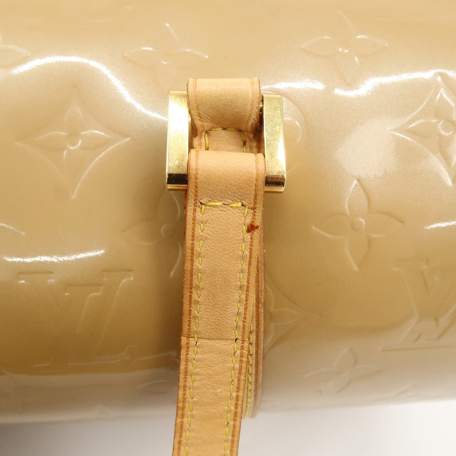 Louis Vuitton Monogram Vernis Bedford Hand Bag Beige M91329 Used