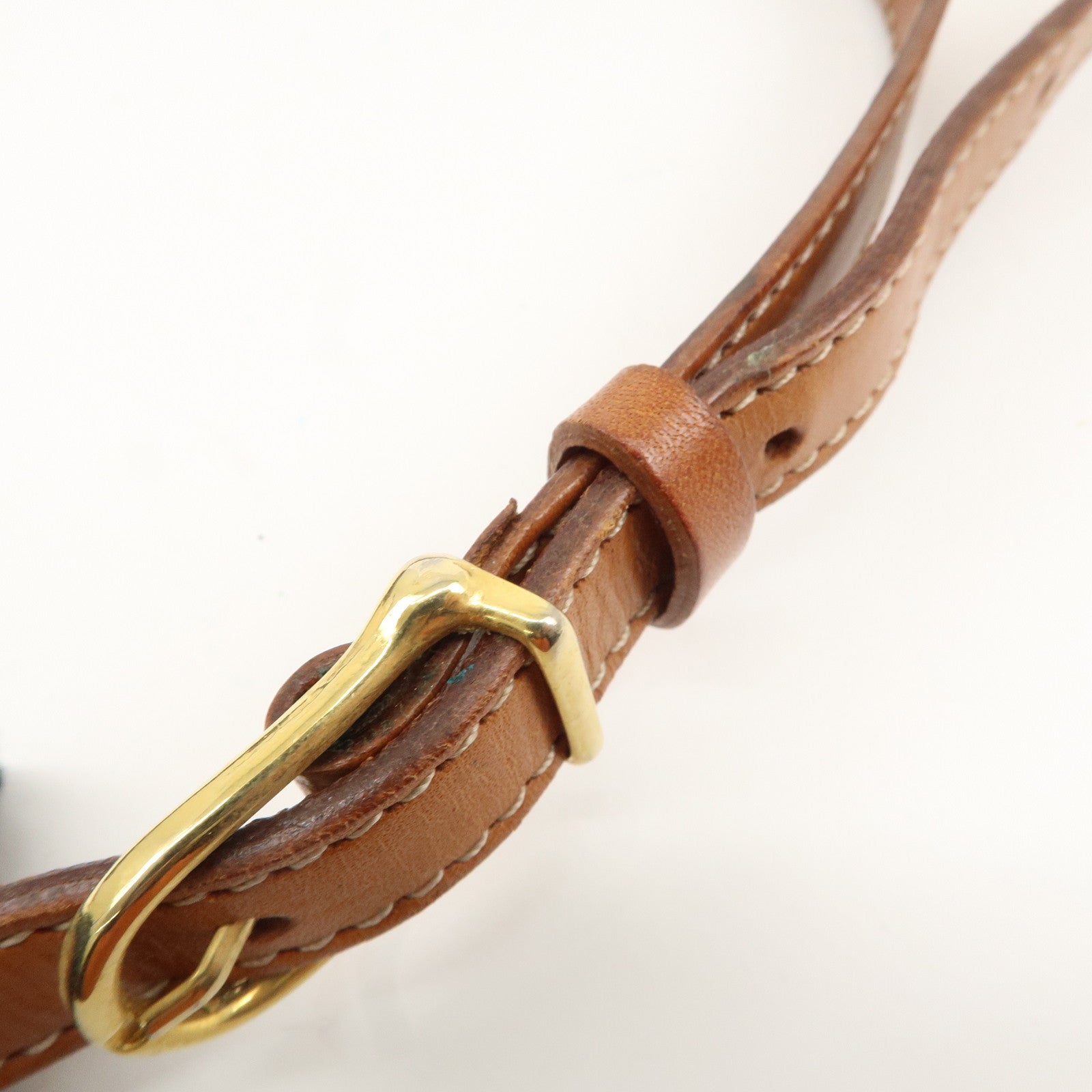 CELINE Macadam PVC Leather Shoulder Bag Brown Used