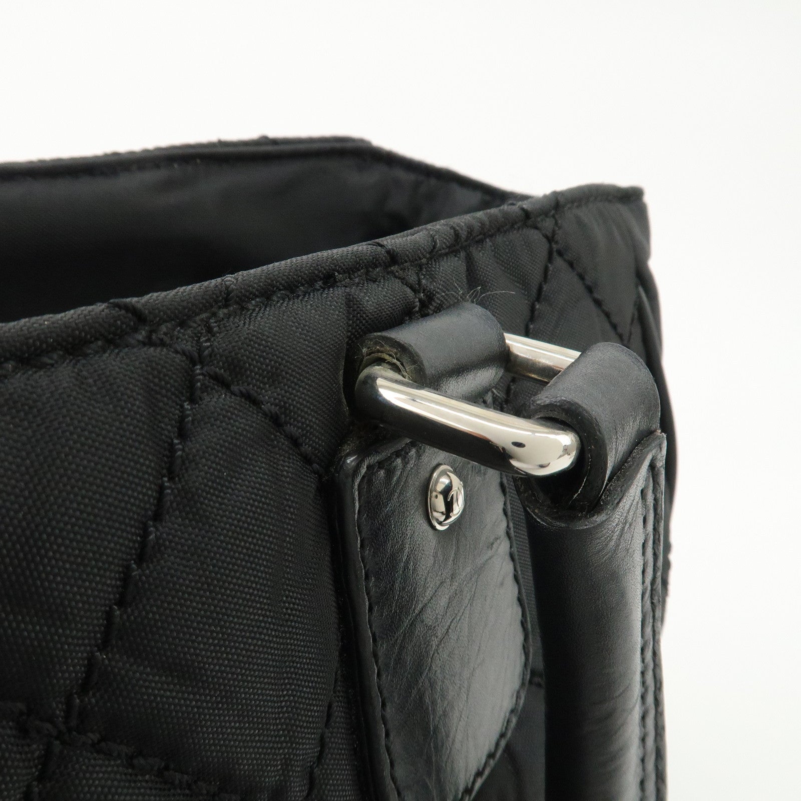 CHANEL Paris New York Wild Stitch Nylon Leather Coco Mark Tote Bag Used